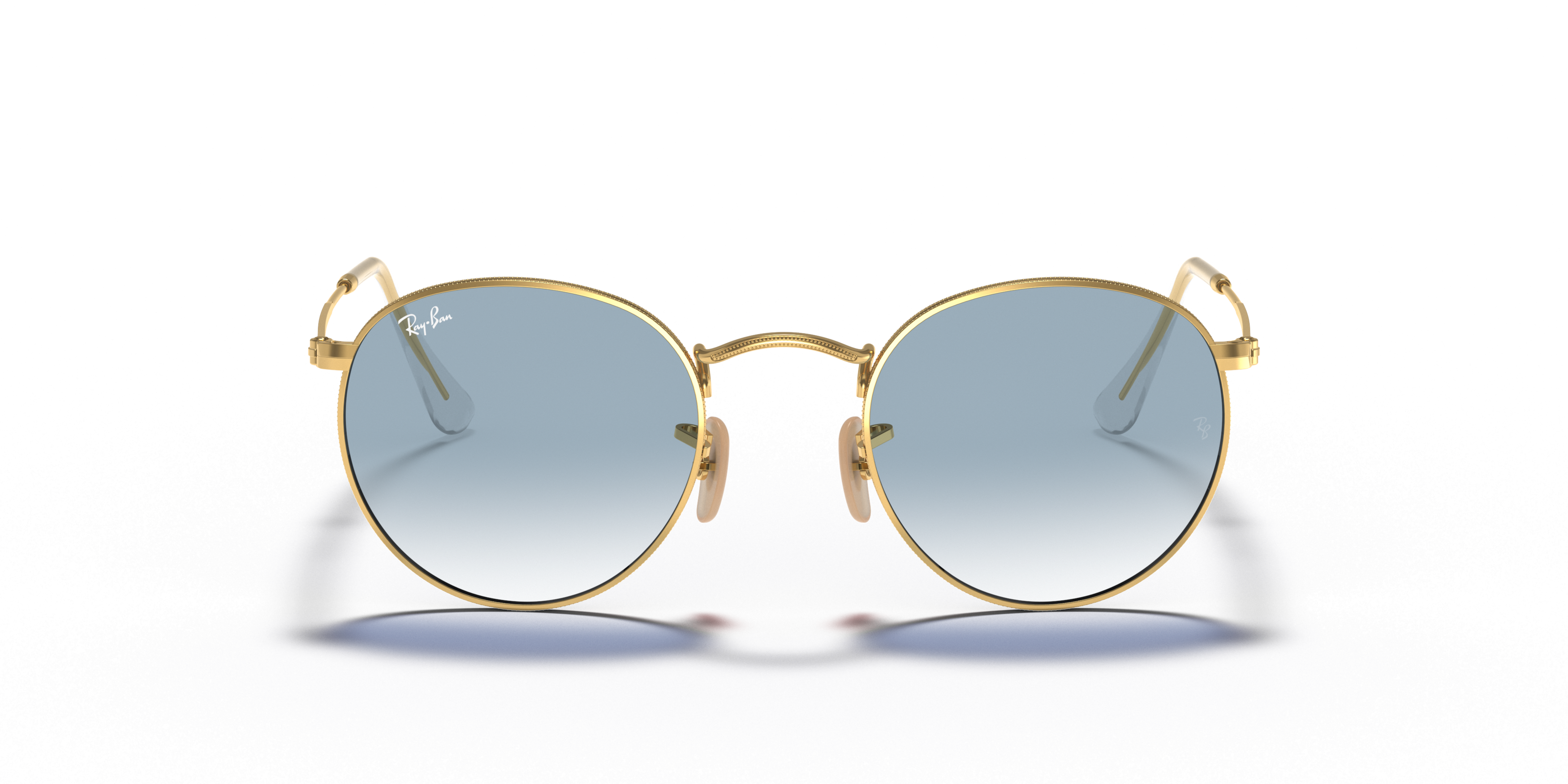 Front Ray-Ban Round Flat RB3447N 001/3F Blauw / Goud