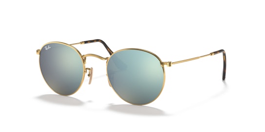 Ray-Ban Round Flat Lenses RB 3447 Sunglasses Silver / Gold