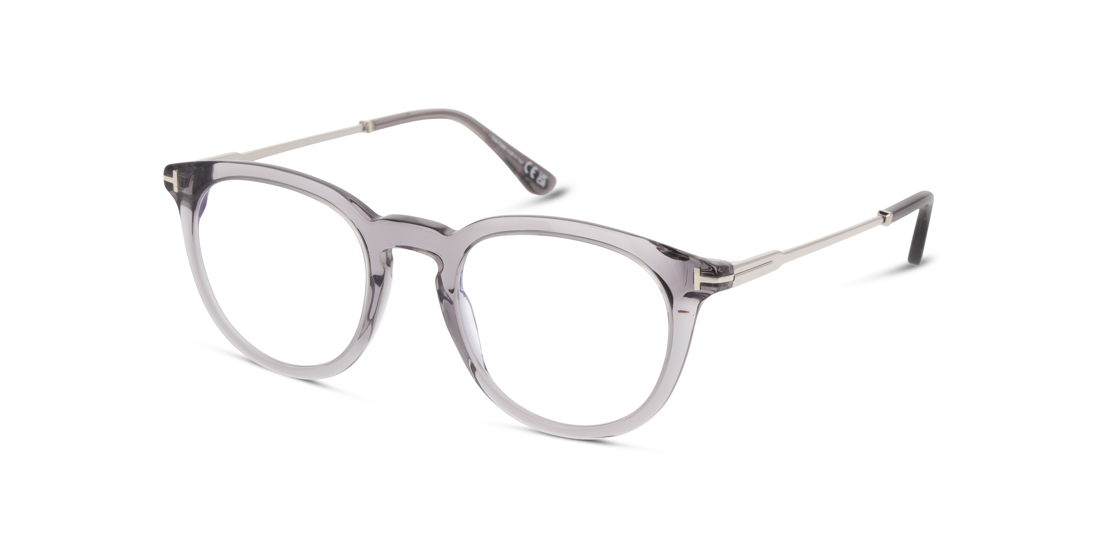 Angle_Left01 Tom Ford FT 5905-B Glasses Transparent / Transparent, Grey