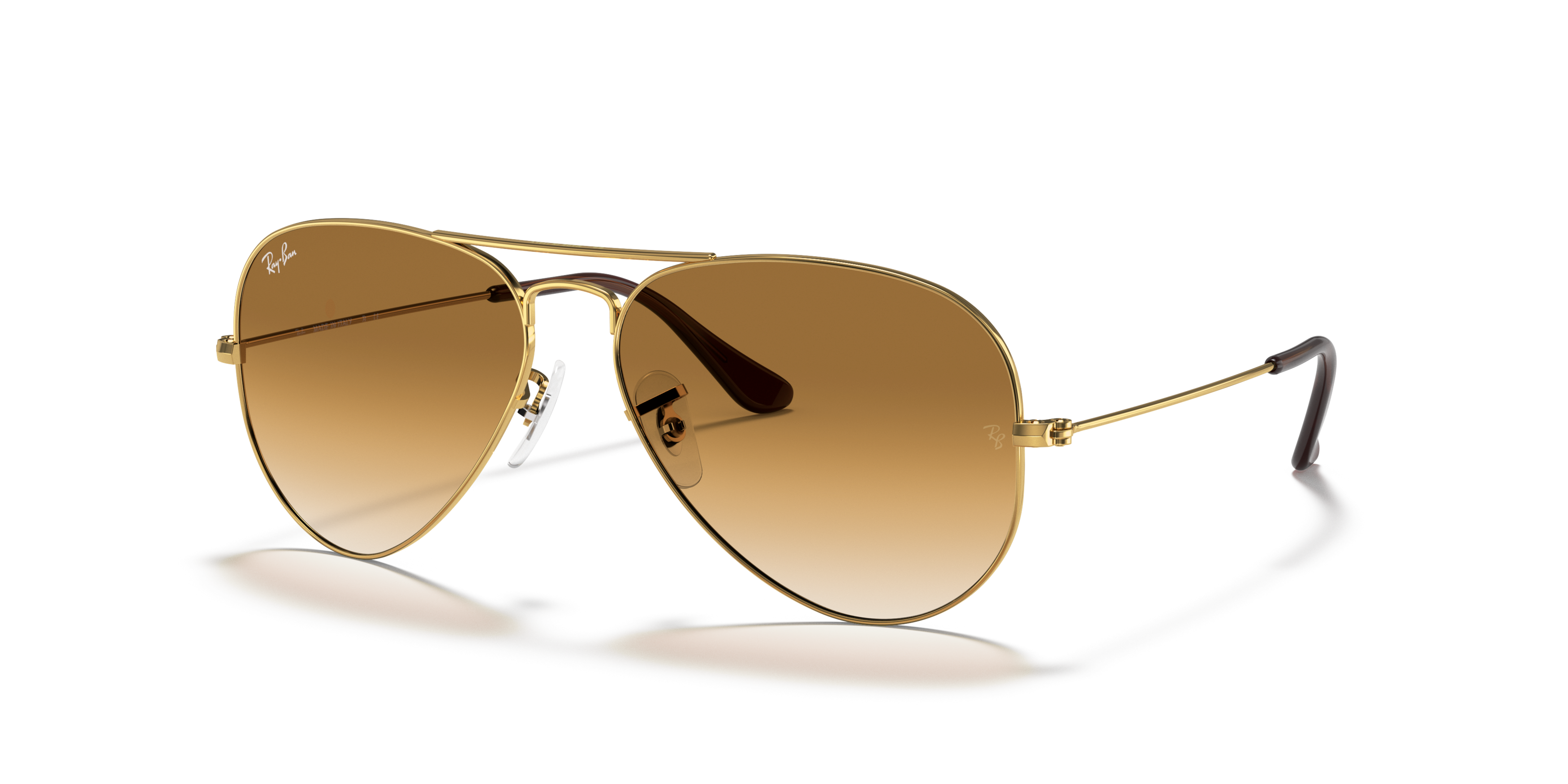 Angle_Left01 Ray-Ban Aviator RB 3025 Sunglasses Brown / Gold