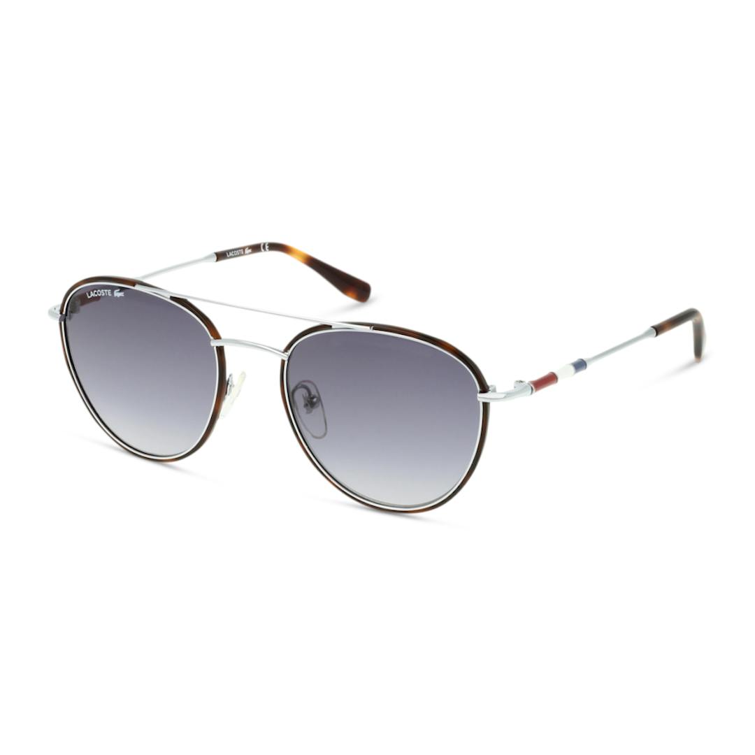 Lacoste L102SND Lunettes de Soleil Homme - Ovale Argent - Possibilité de verres correcteurs - Adapta