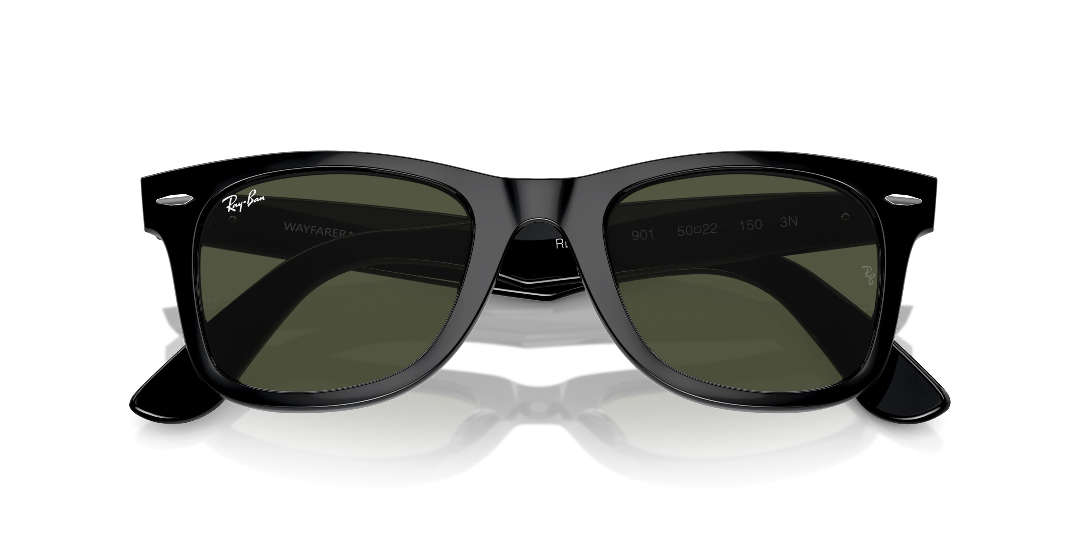 Folded Ray-Ban Wayfarer RB 2140 (901) Sunglasses Green / Black