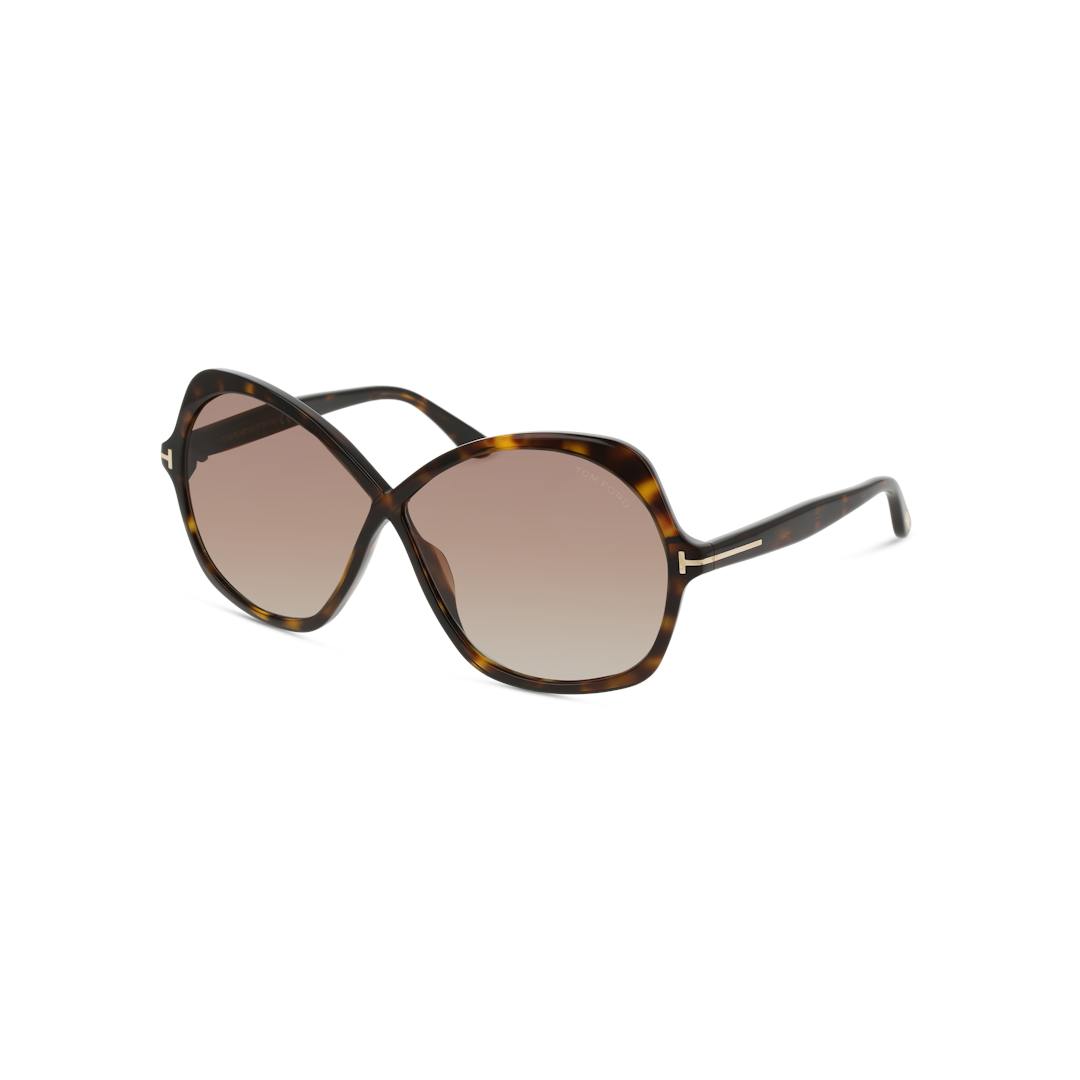 Tom Ford FT1013 Lunettes de Soleil Femme - Hexagonale Marron