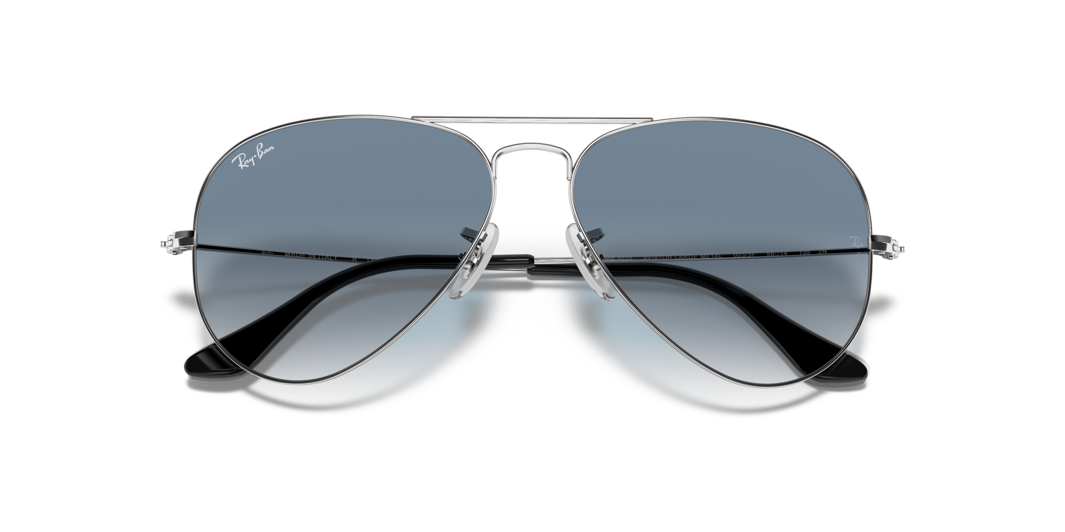 Folded Ray-Ban Aviator RB 3025 (003/3F) Sunglasses Havana / Grey