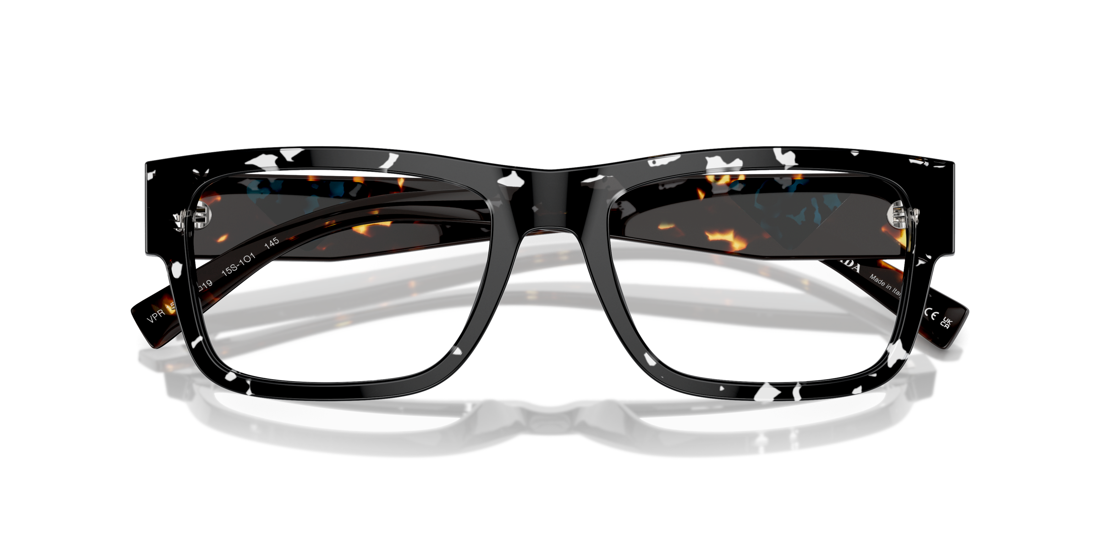 Folded Prada PR 15YV Glasses Transparent / Black