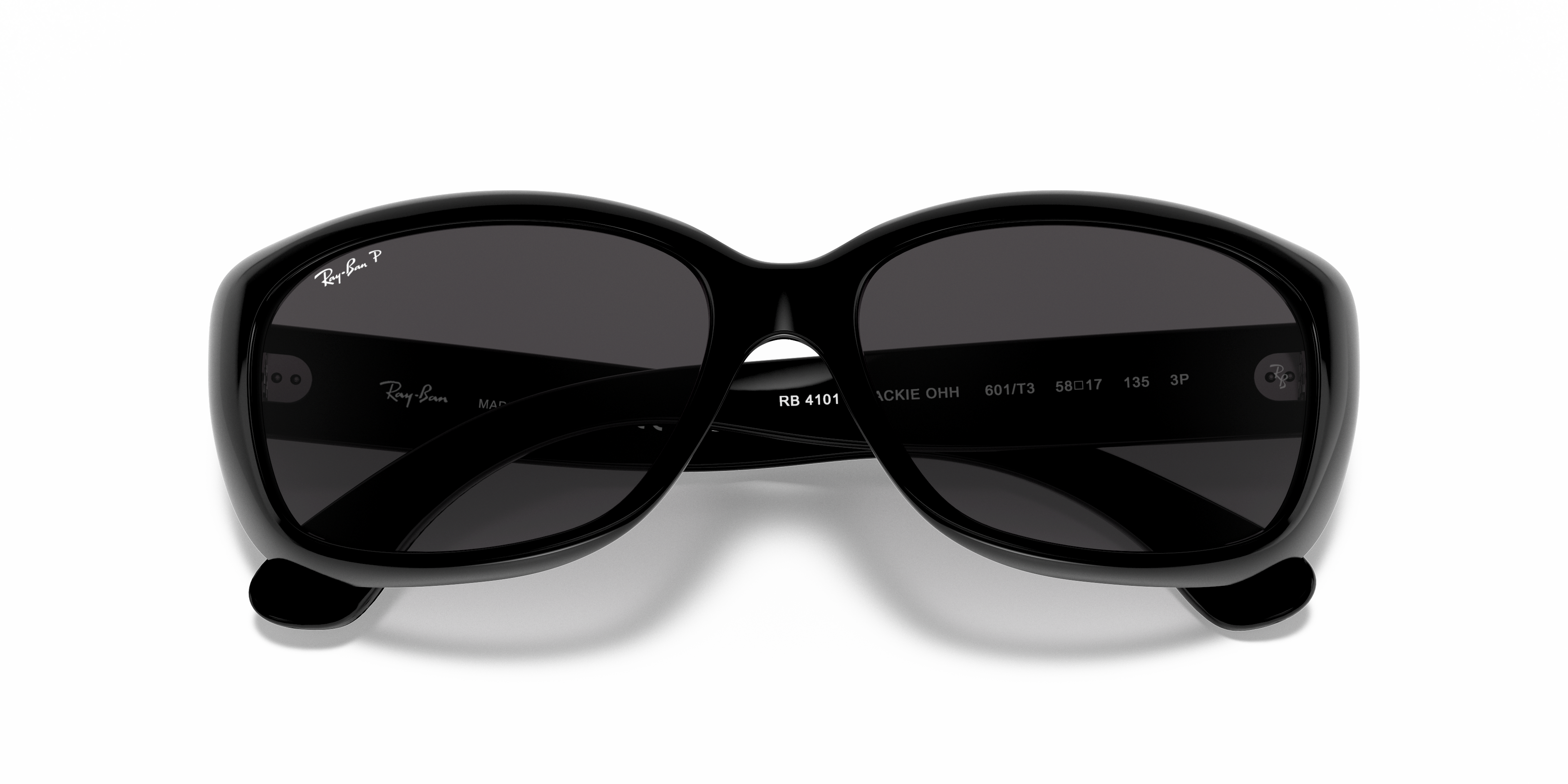 Folded Ray-Ban Jackie Ohh RB 4101 (601/T3) Sunglasses Grey / Black