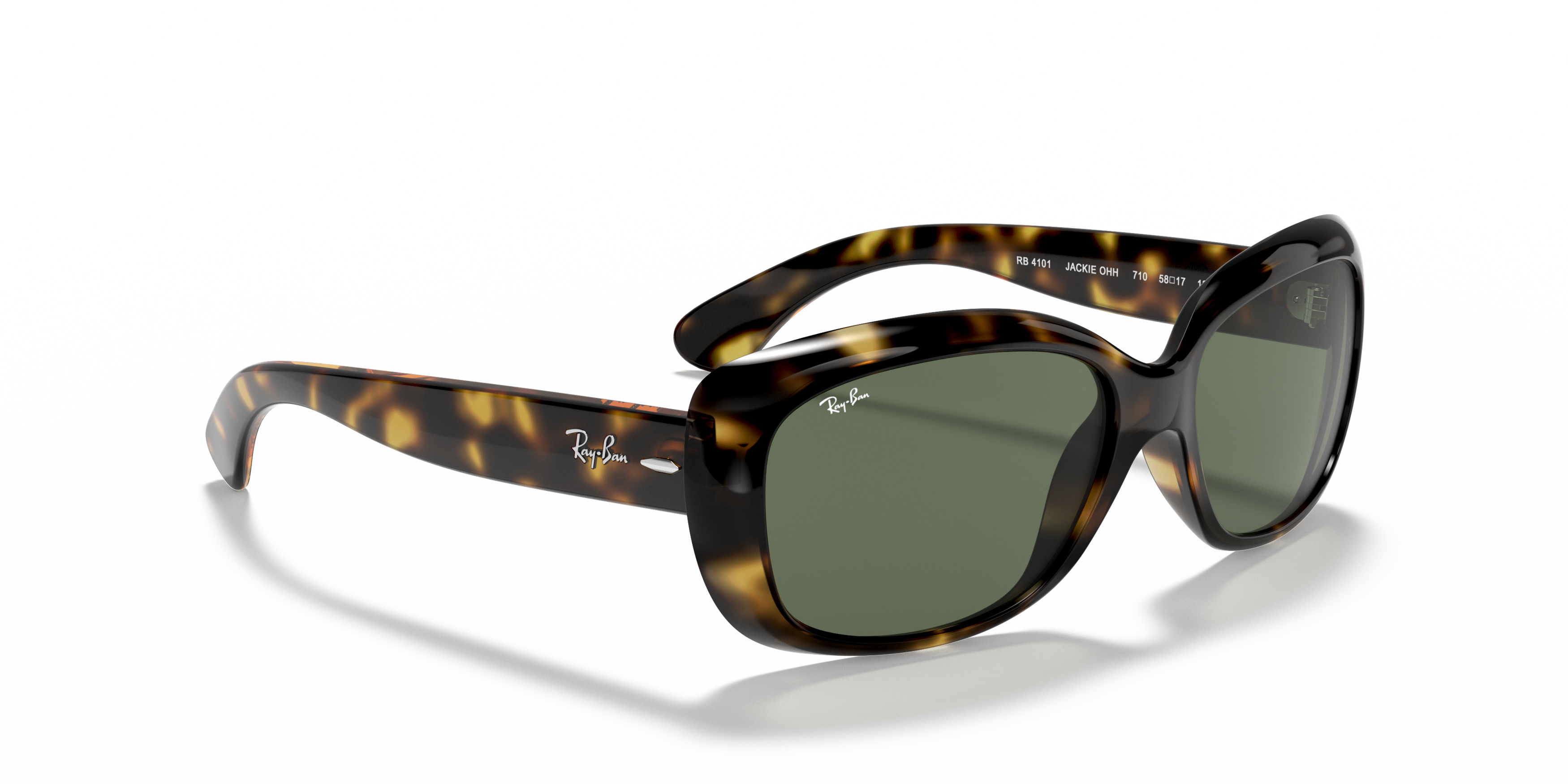 Angle_Right01 Ray-Ban Jackie Ohh RB 4101 (710) Sunglasses Green / Tortoise Shell