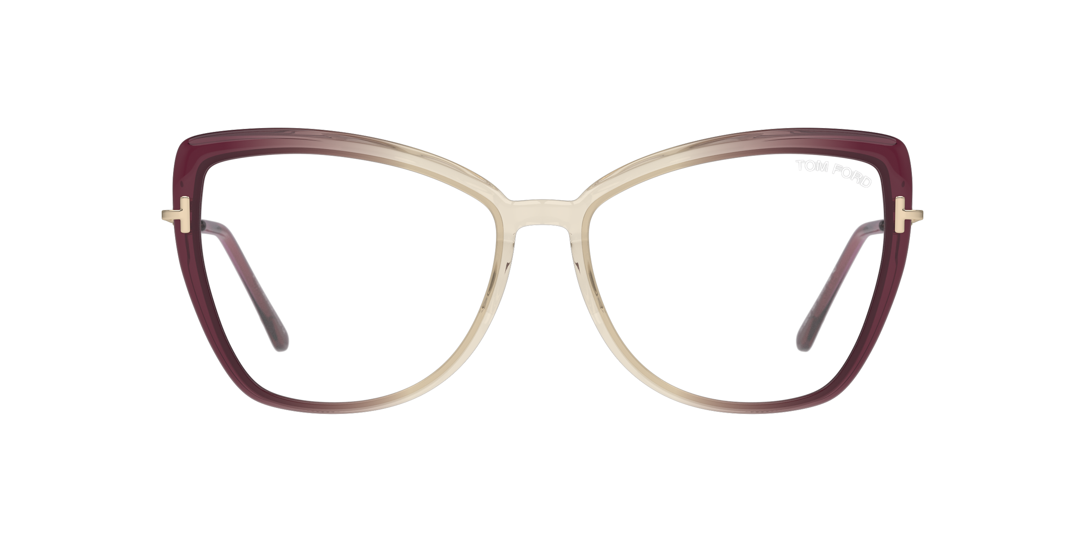 Front Tom Ford FT 5882-B Glasses Transparent / Brown
