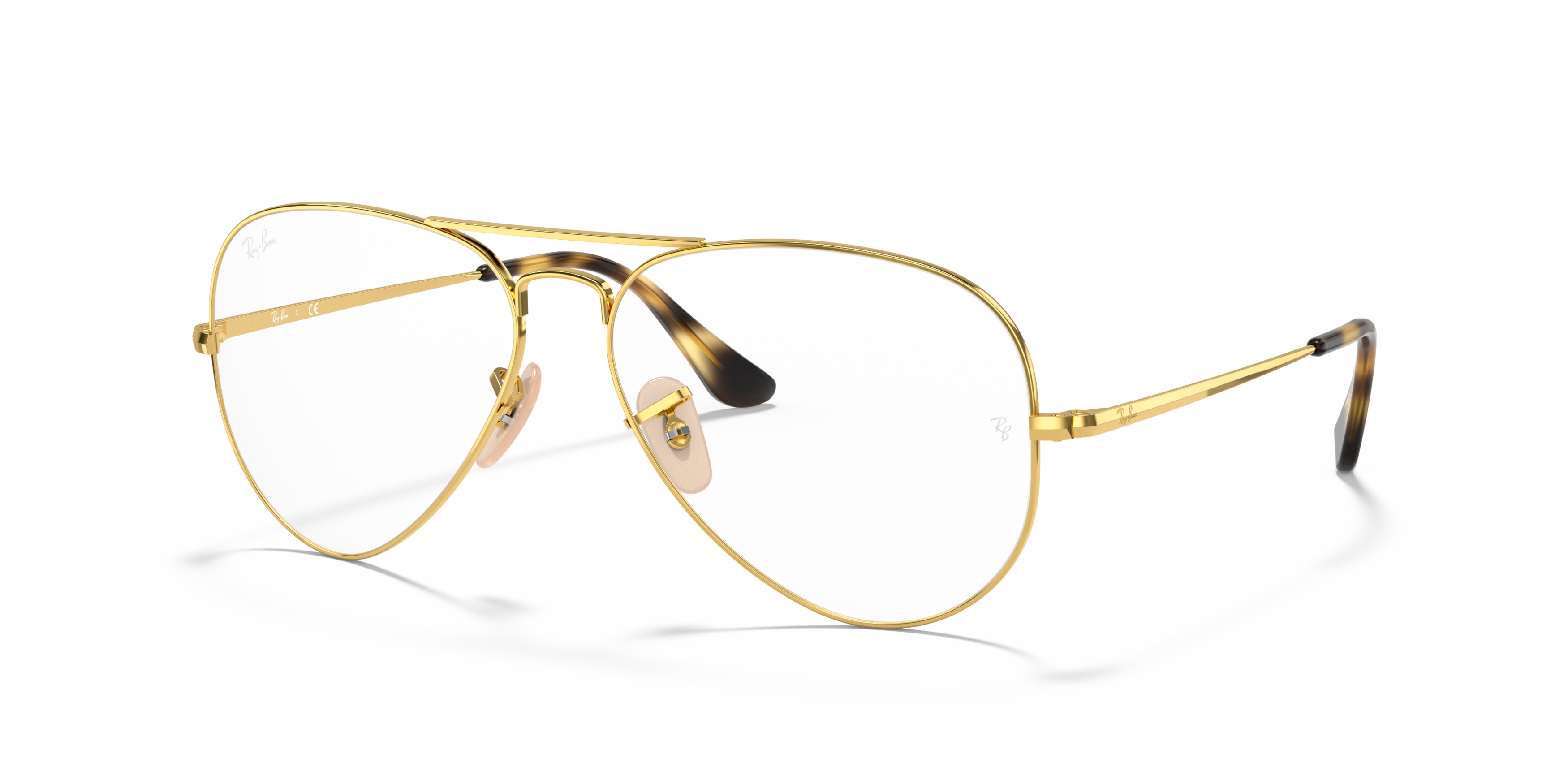Angle_Left01 Ray-Ban Aviator RX 6489 (2500) Glasses Transparent / Gold