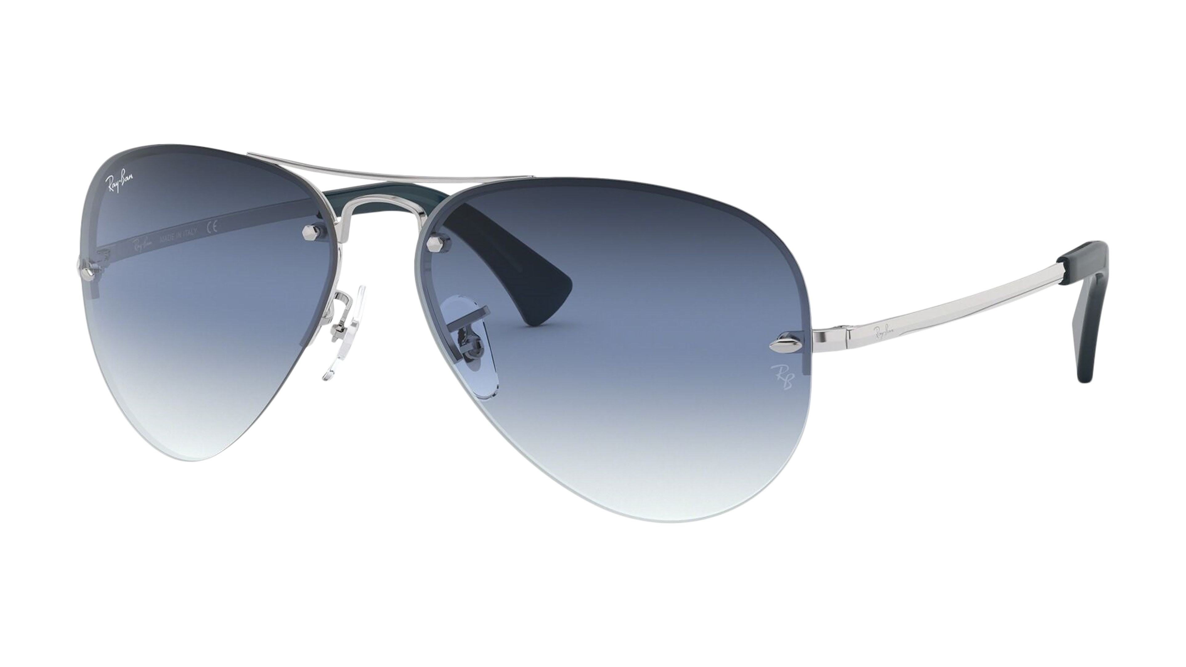 Angle_Left01 Ray-Ban Aviator Mirror RB3449 91290S Blauw / Zilver