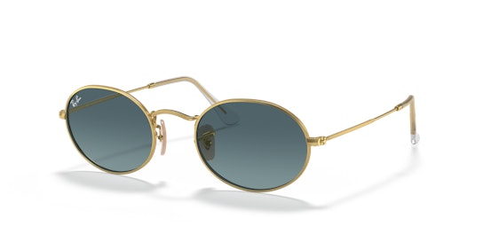 Ray-Ban Oval RB 3547 (001/3M) Sunglasses Blue / Gold
