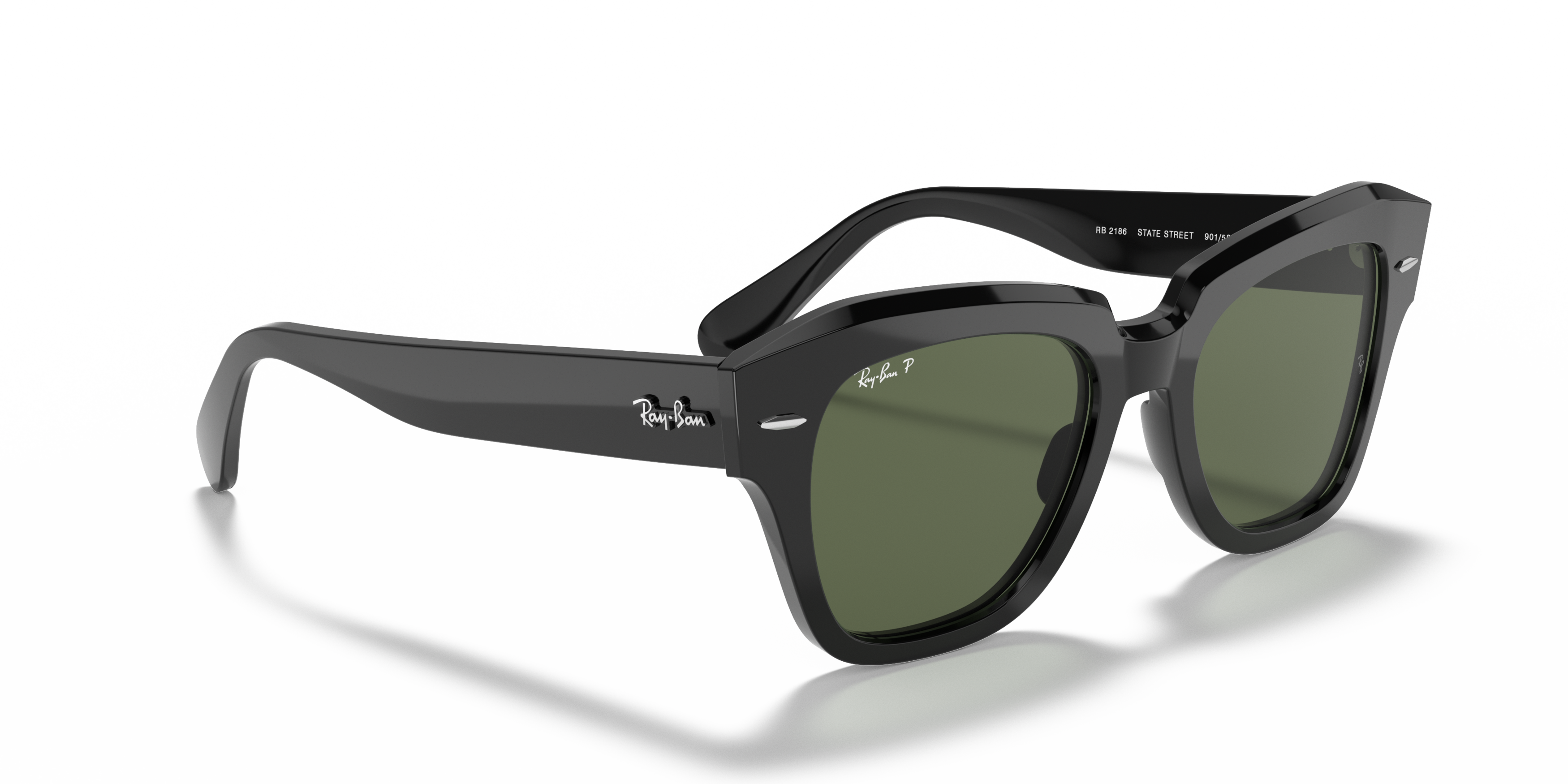 Angle_Right01 Ray-Ban State Street RB2186 901/58 Groen / Zwart