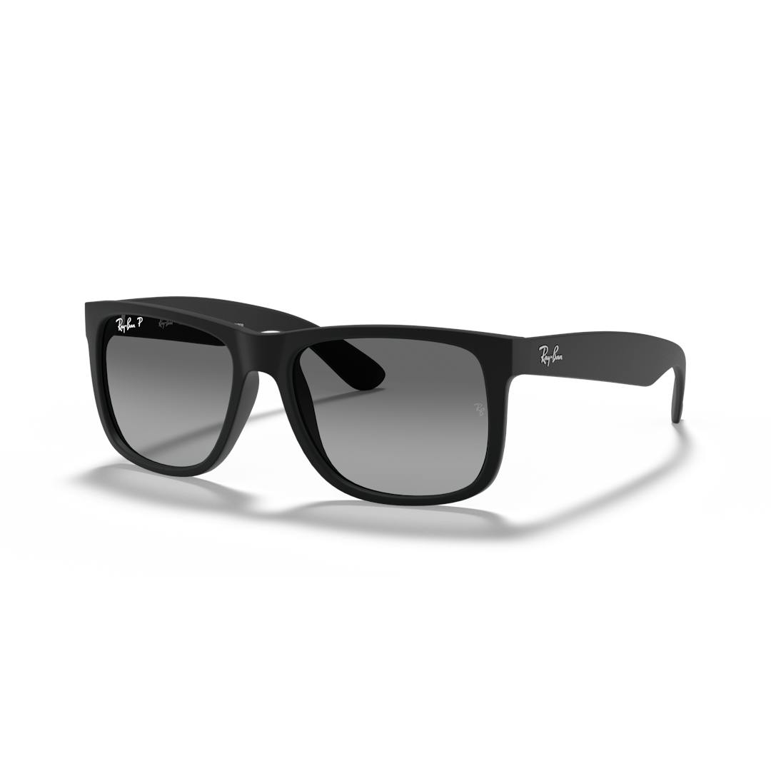 Ray-Ban Justin RB4165 Lunettes de Soleil Homme - Rectangle Noir Gris - Verres Polarisés - Possibilit