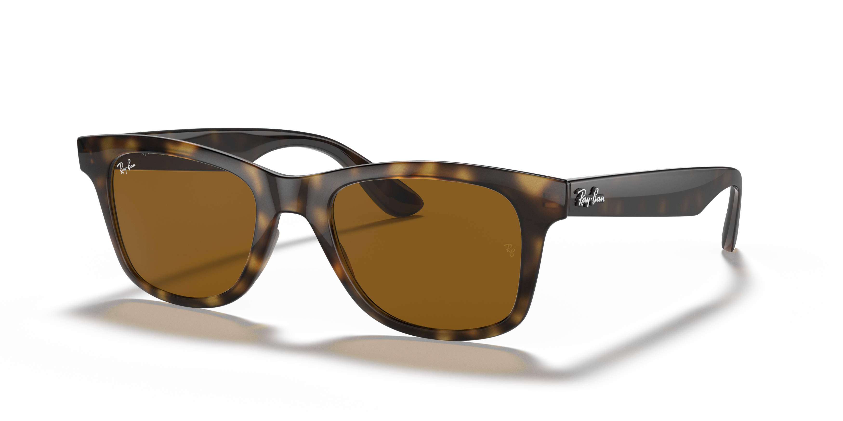 Angle_Left01 Ray-Ban Shiny Havana RB 4640 Sunglasses Brown / Tortoise Shell