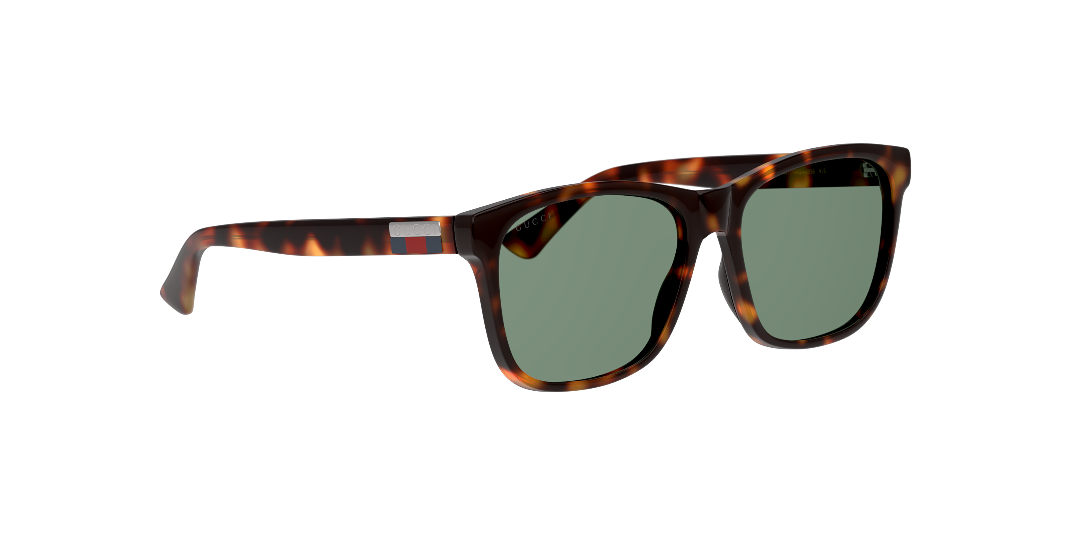 Angle_Right01 Gucci GG 0746S Sunglasses Green / Havana