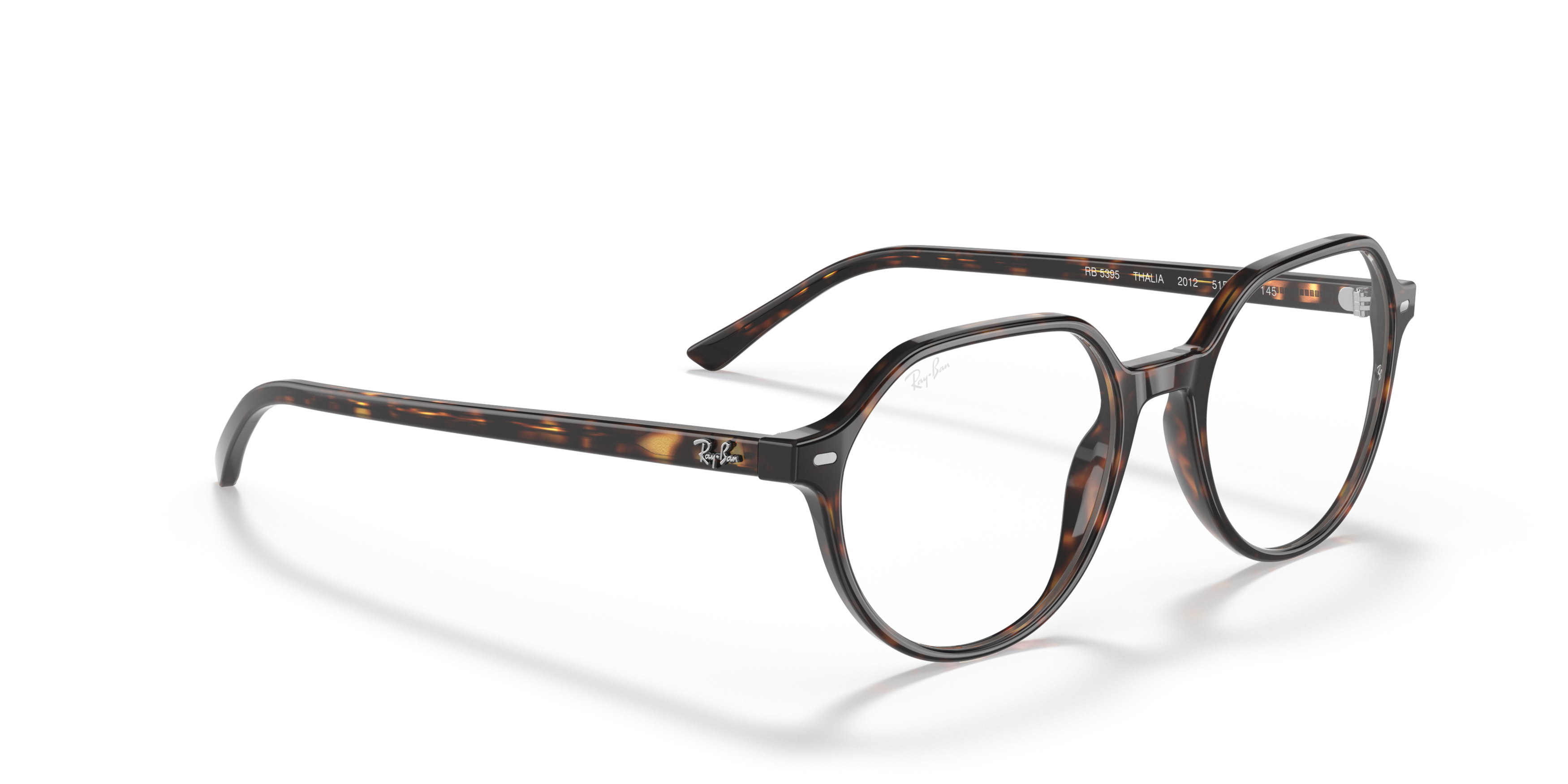 Angle_Right01 Ray-Ban RX 5395 (2501) Glasses Transparent / Havana