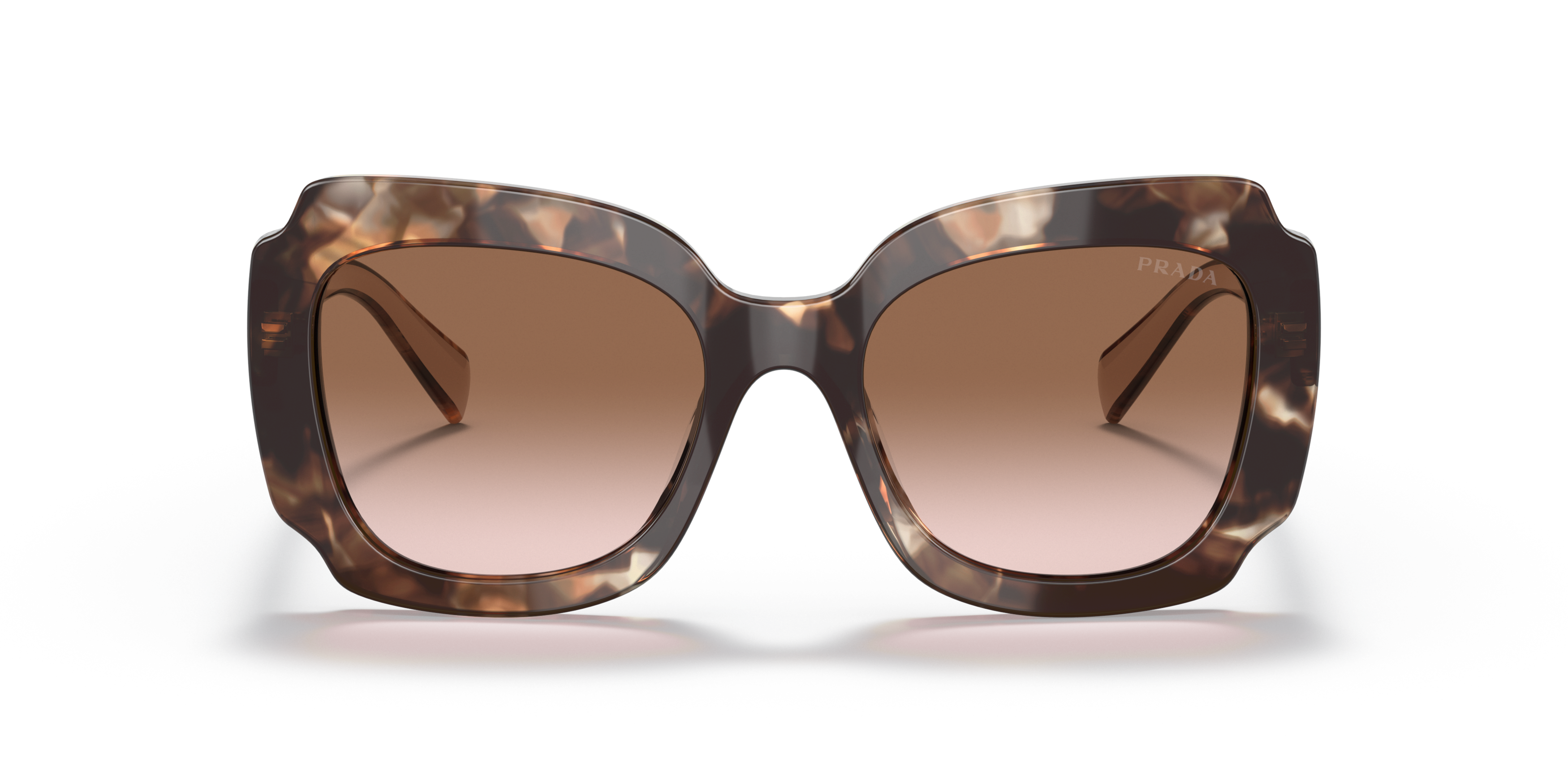 Front Prada PR 16YS Sunglasses Brown / Havana