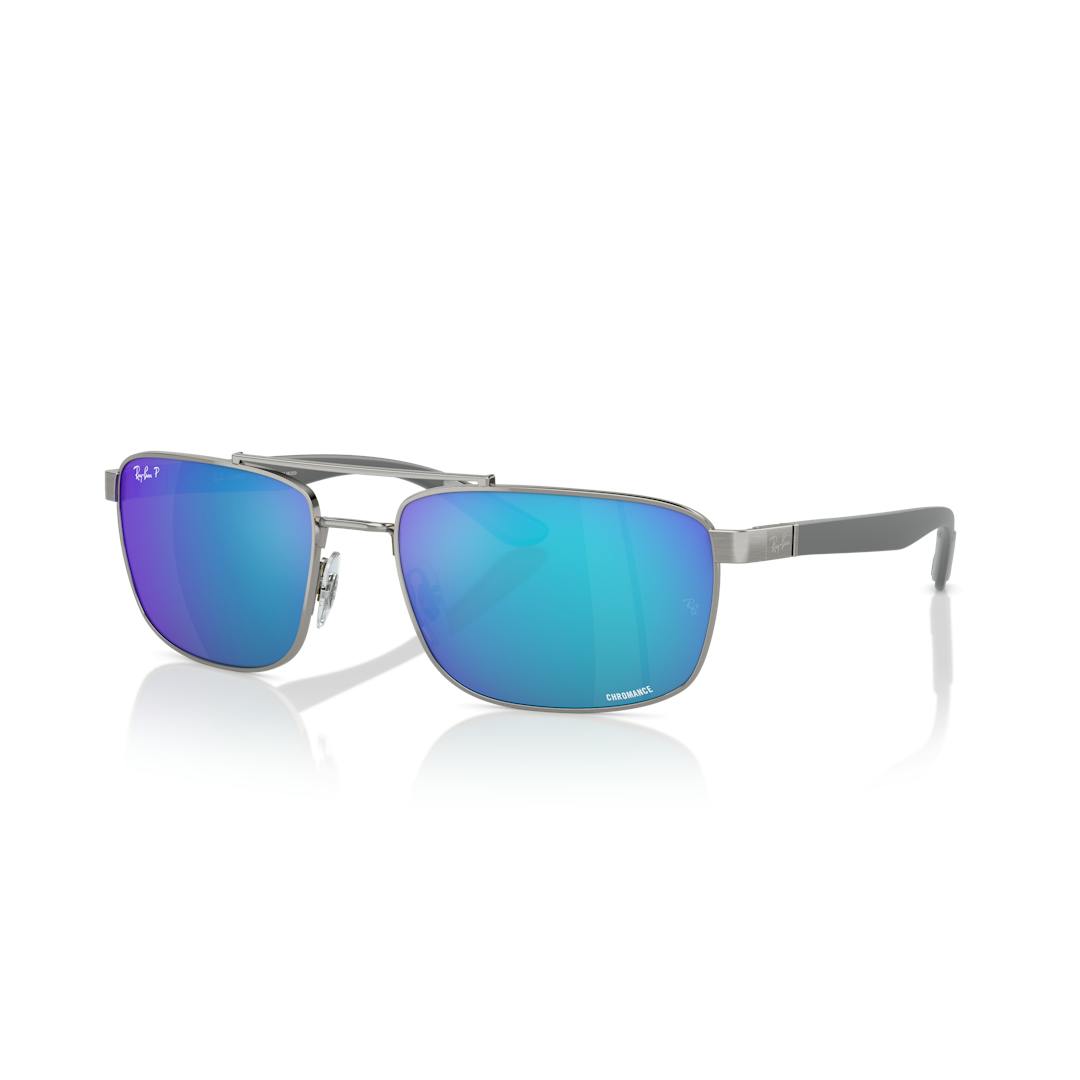 Ray-Ban Chromance 0RB3737CH Solbriller - Firkantede Grå Polariserede og Spejlvendte Linser