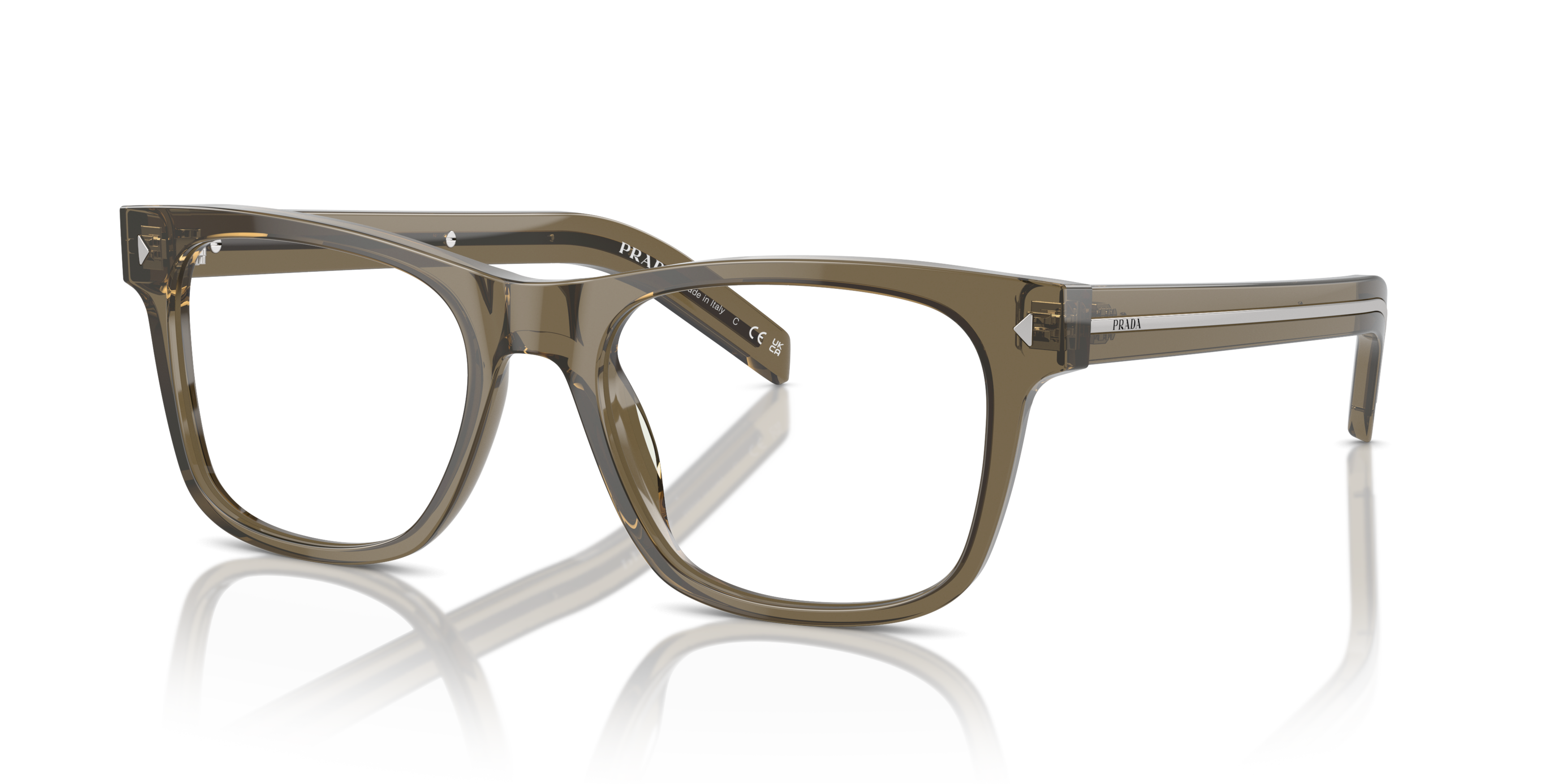Angle_Left01 Prada PR A13V Glasses Transparent / Brown