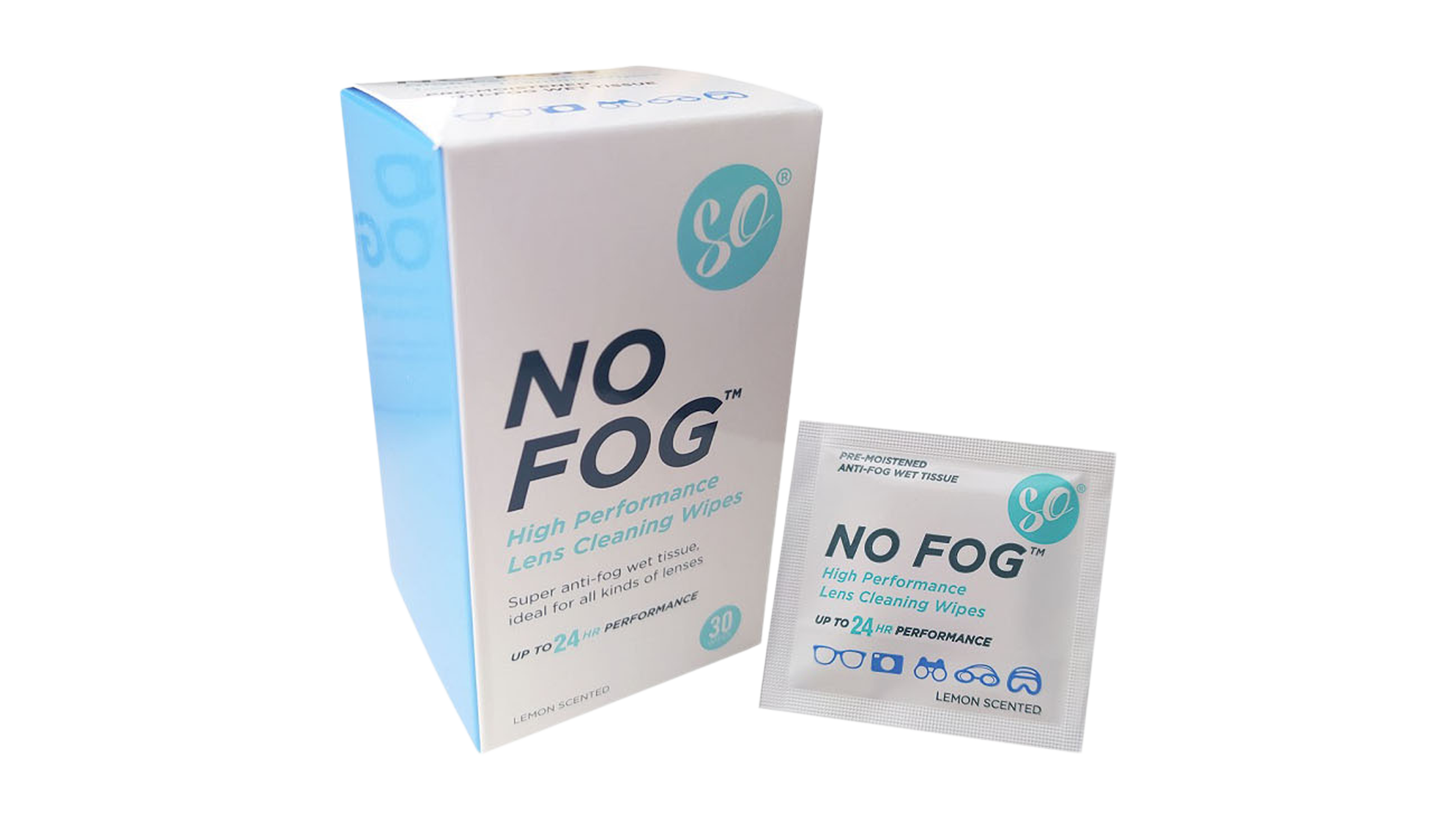Open_Box SO No Fog Glasses Lens Cleaning Wipes - 30 Pack