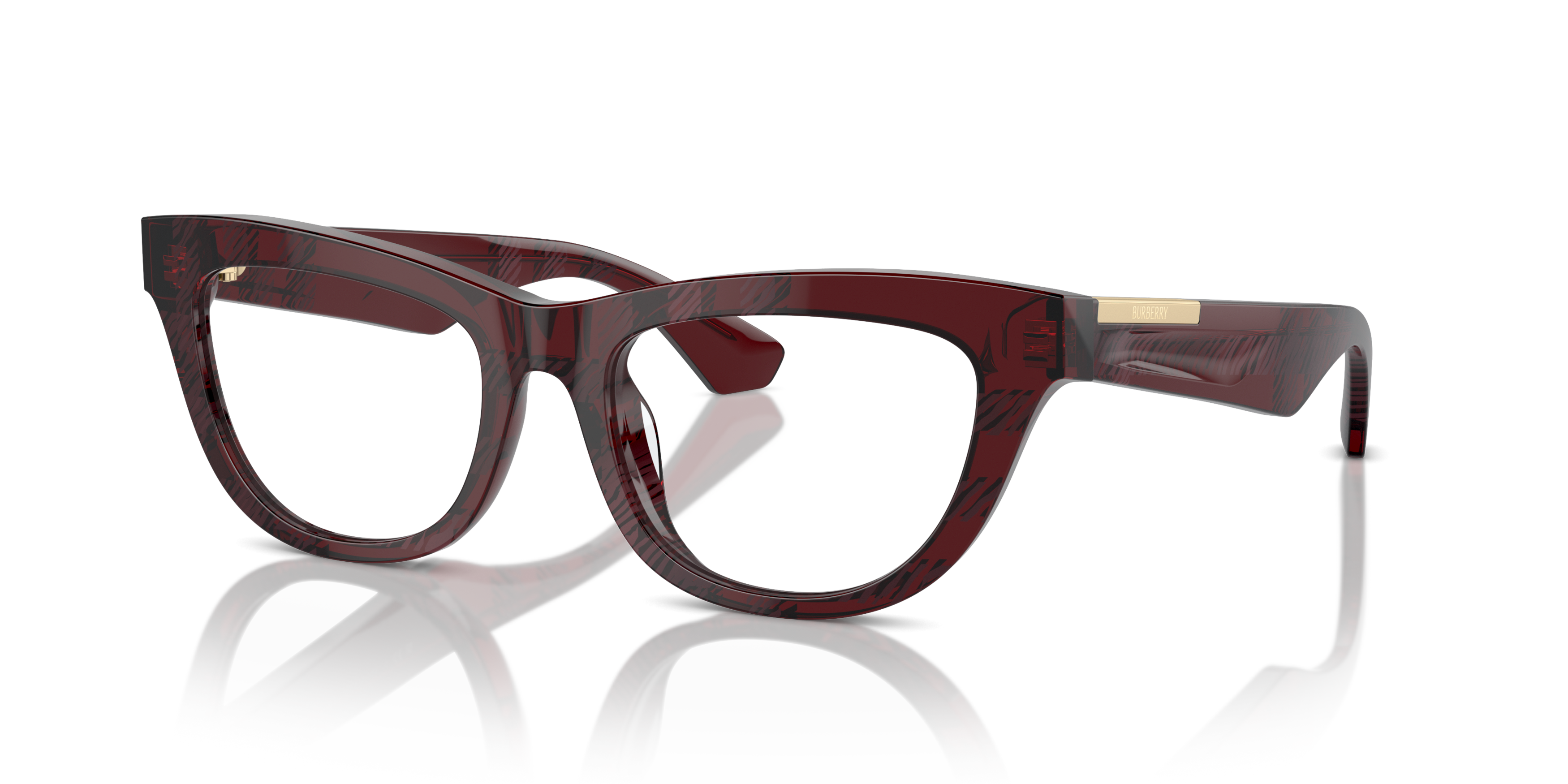 Angle_Left01 Burberry BE 2406U Glasses Transparent / Brown