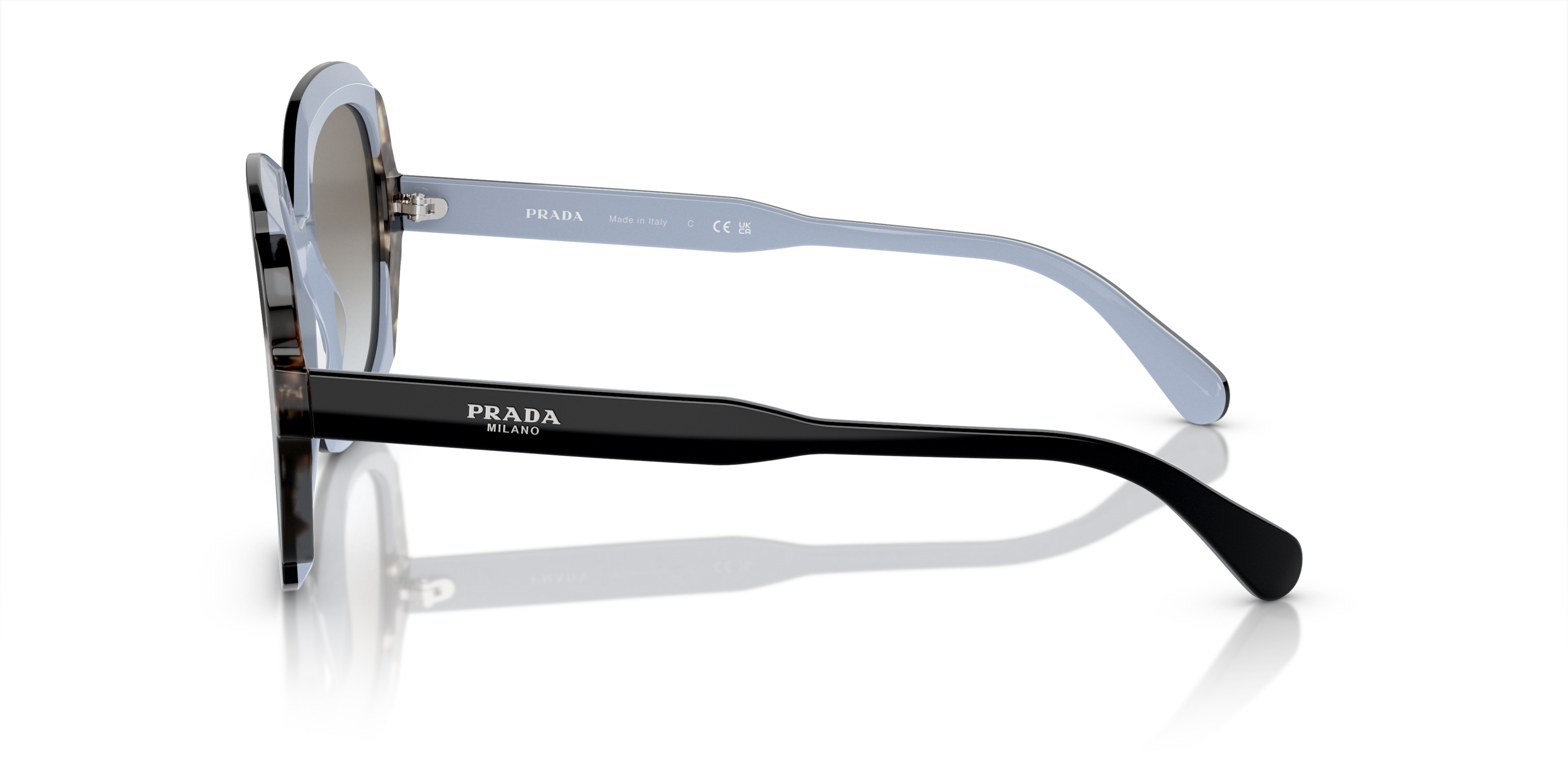 Angle_Left02 Prada PR 16US (KHR0A7) Sunglasses Grey / Black