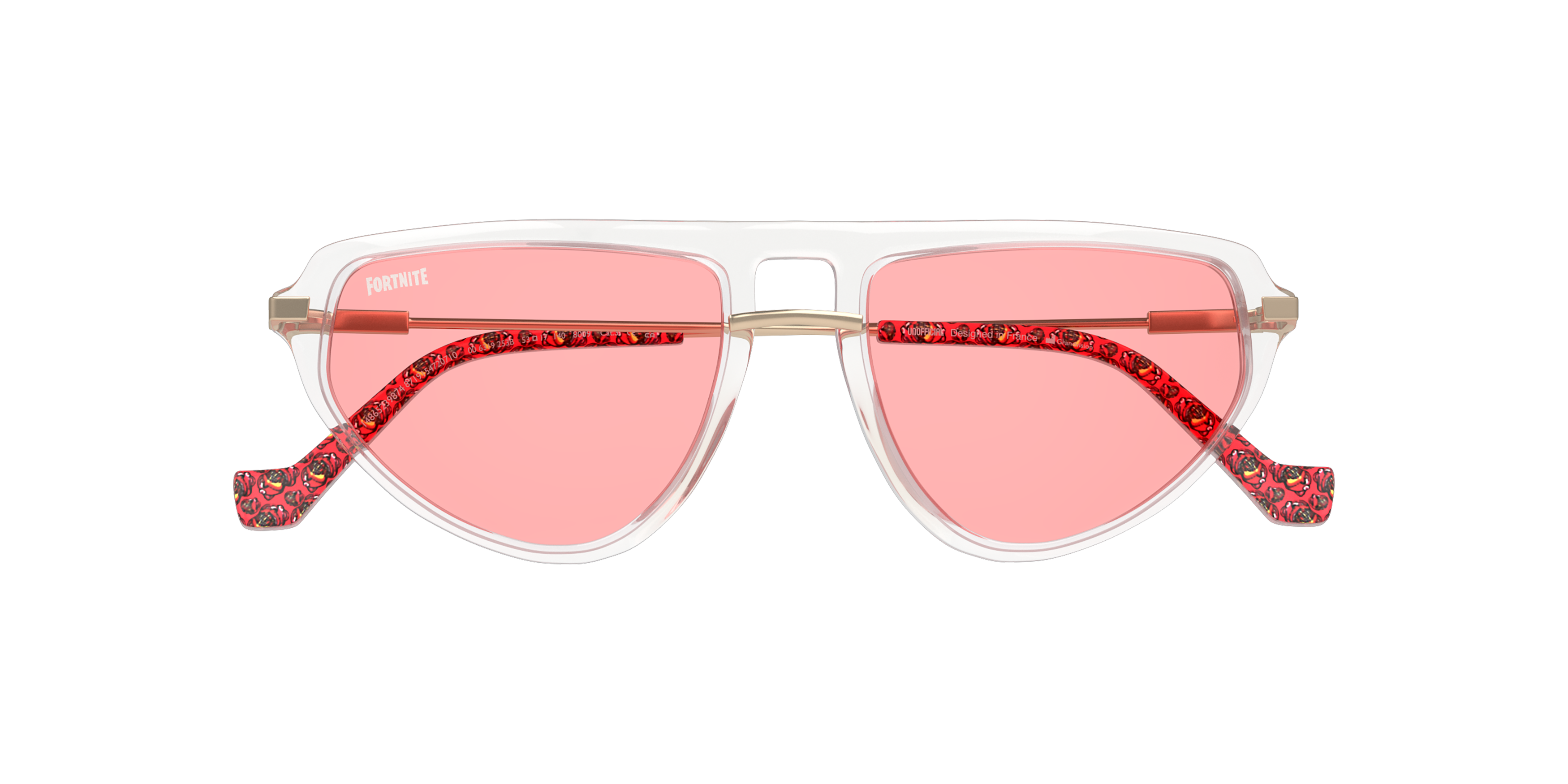 Folded Fortnite with Unofficial UNSU0147 Sunglasses Pink / Transparent, Clear