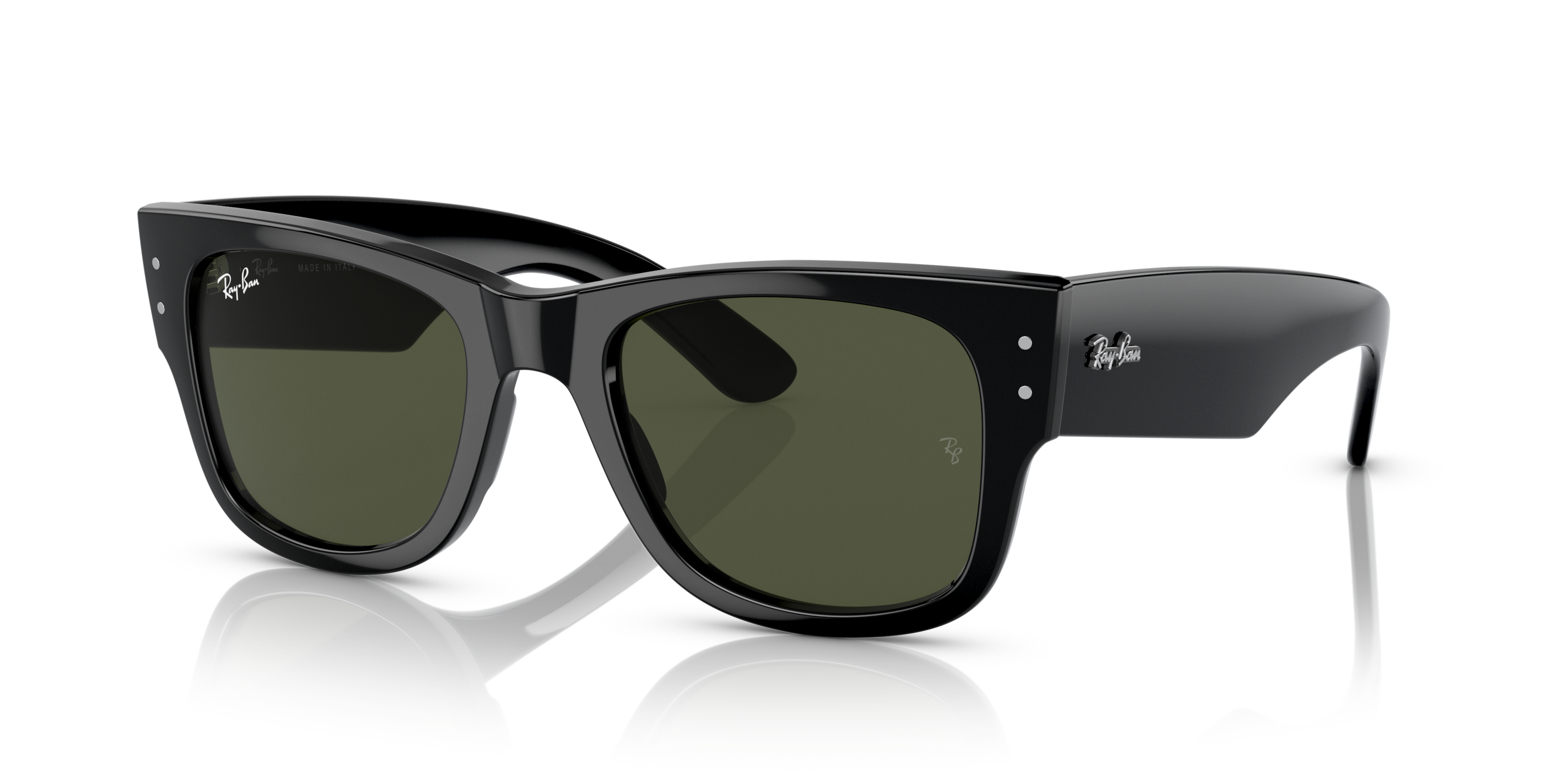 Angle_Left01 Ray-Ban Mega Wayfarer RB 0840S Sunglasses Green / Black