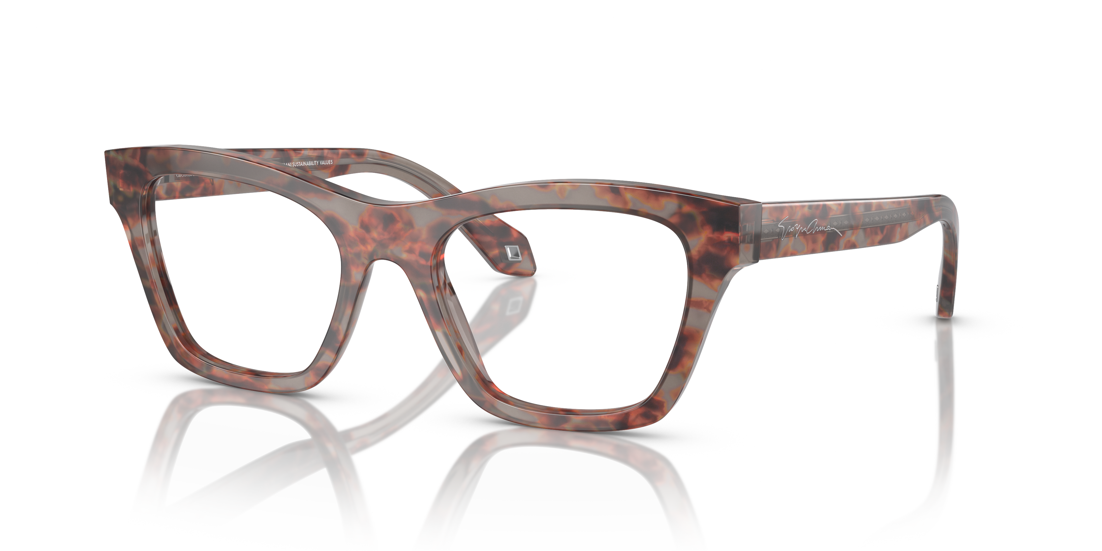 Angle_Left01 Giorgio Armani AR 7240 Glasses Transparent / Havana