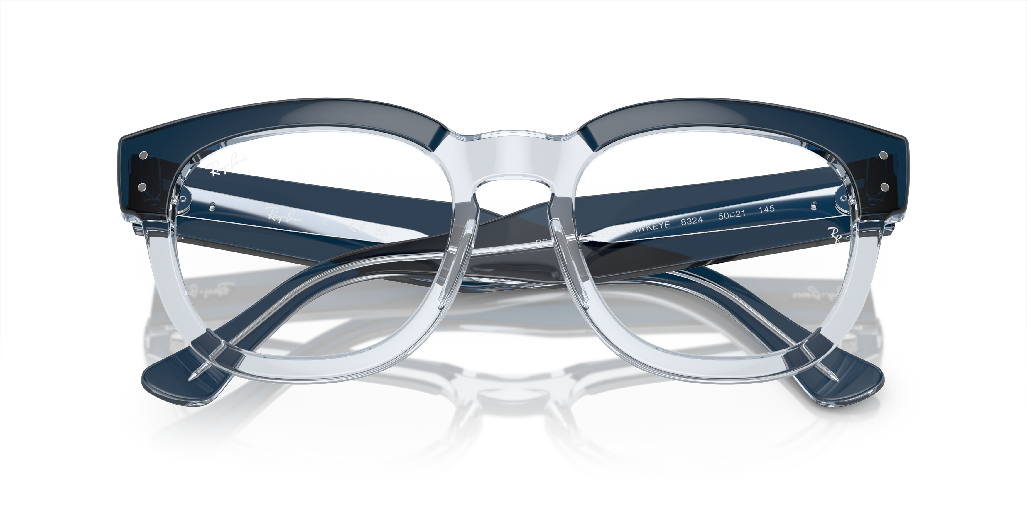 Folded Ray-Ban Mega Hawkeye RX 0298 Glasses Transparent / Blue
