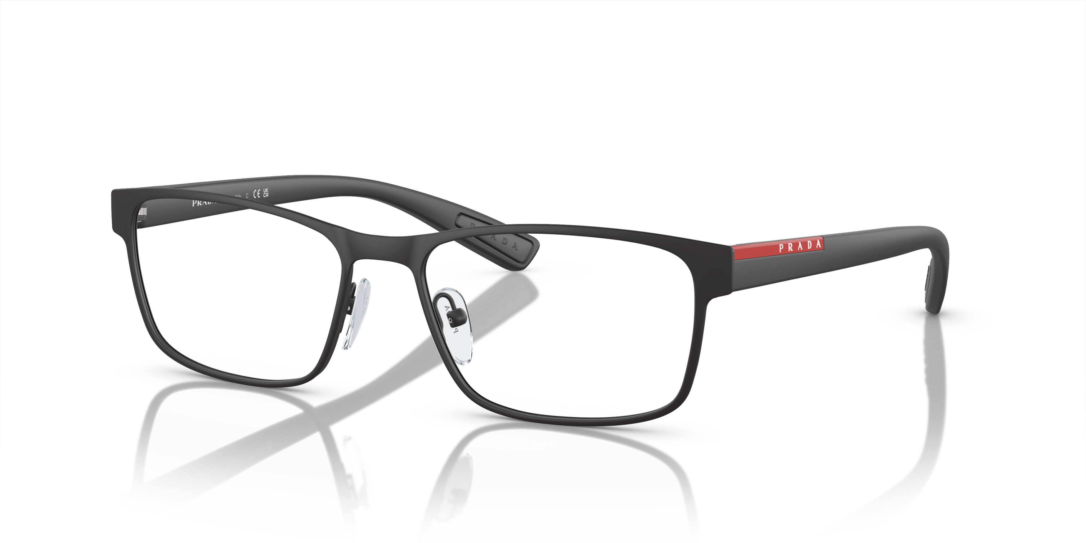 Angle_Left01 Prada Linea Rossa PS 50GV (DG01O1) Glasses Transparent / Black