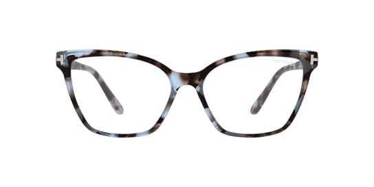 Tom Ford FT5812-B Glasses Transparent / Blue, Havana