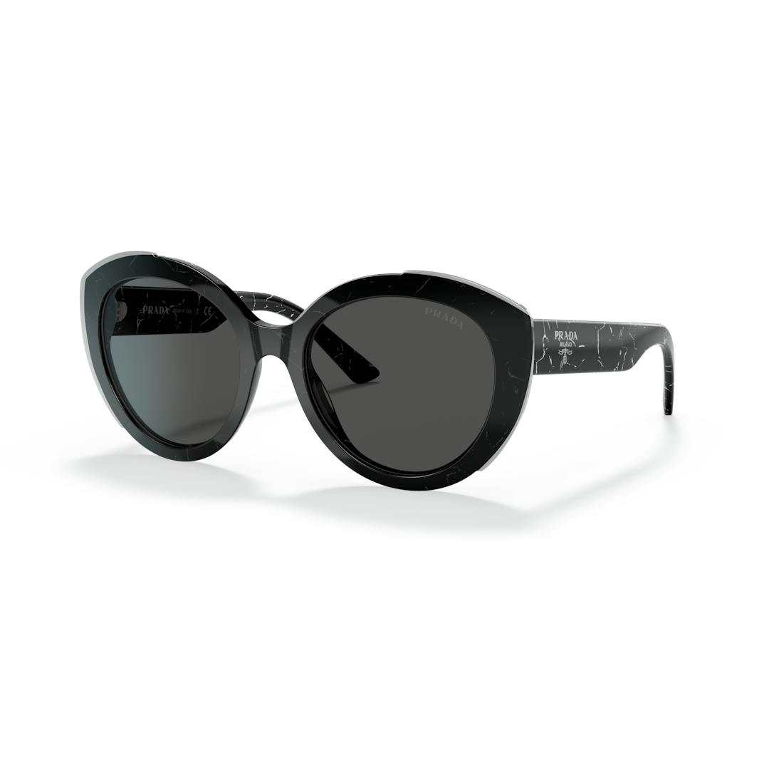 Prada PR 01YS Lunettes de Soleil Femme - Ovale Noir