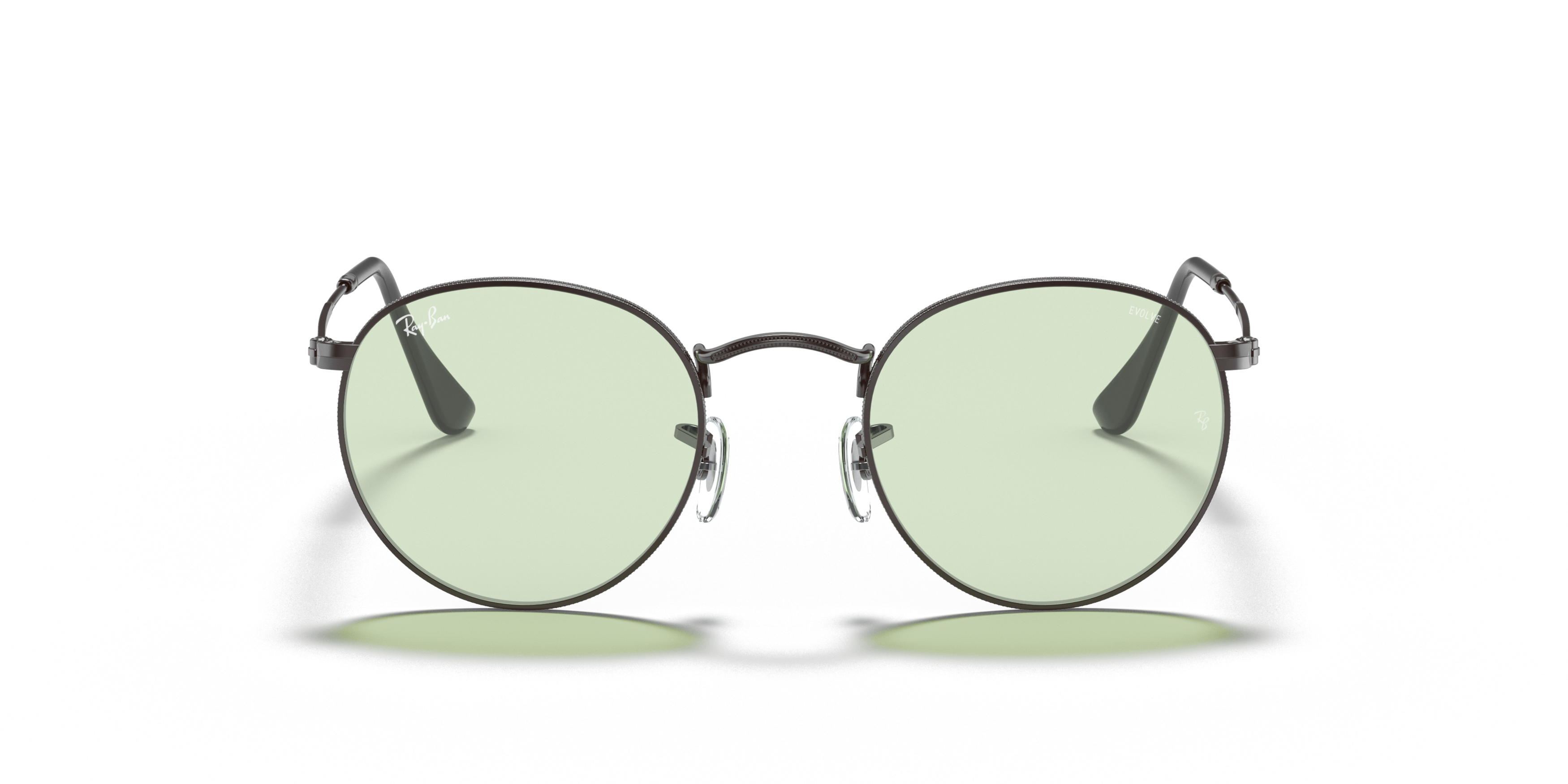 Front Ray-Ban Round Metal RB 3447 Sunglasses Green / Grey
