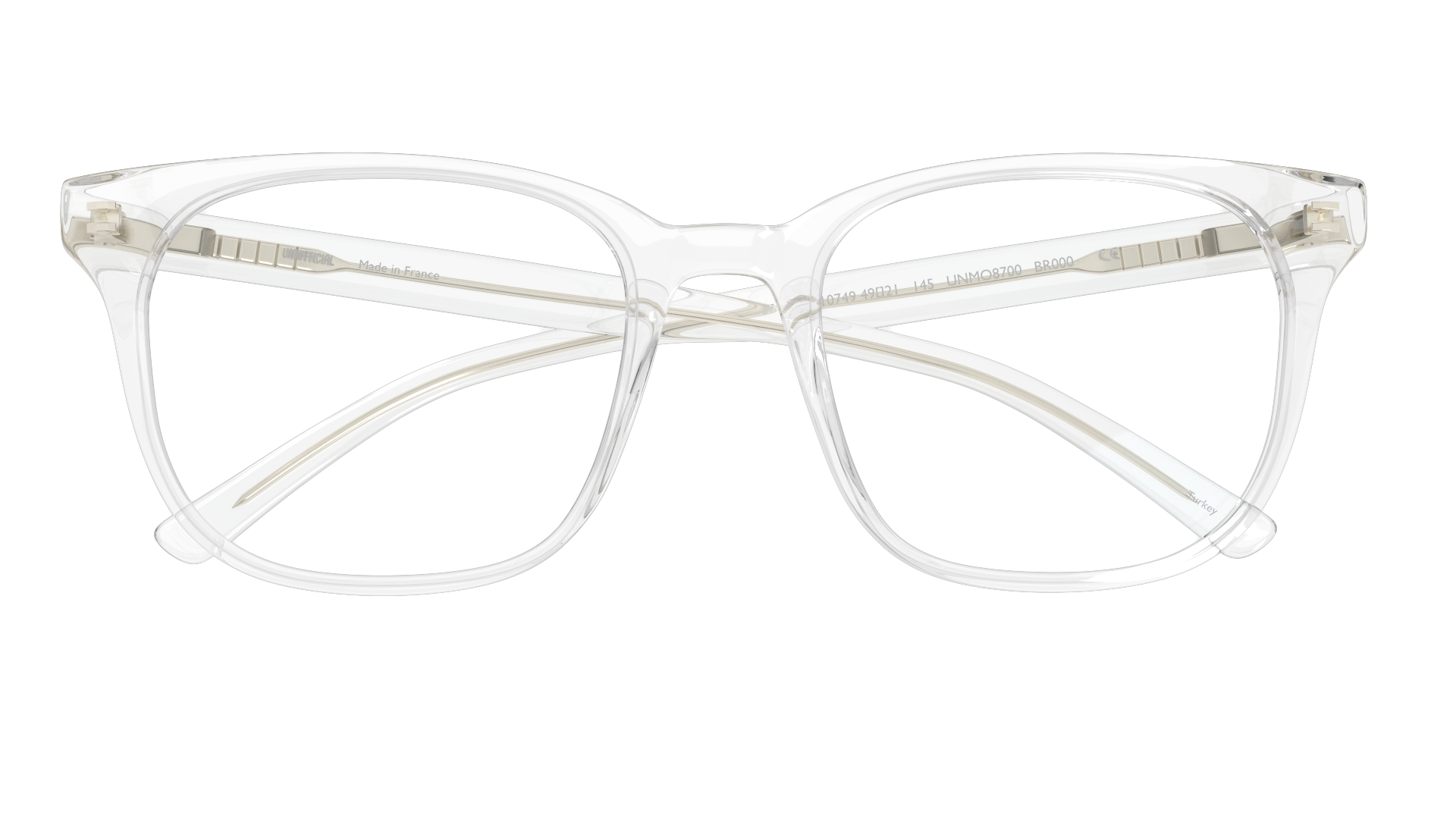 Folded Unofficial UNOM0225 (TT00) Glasses Transparent / Transparent
