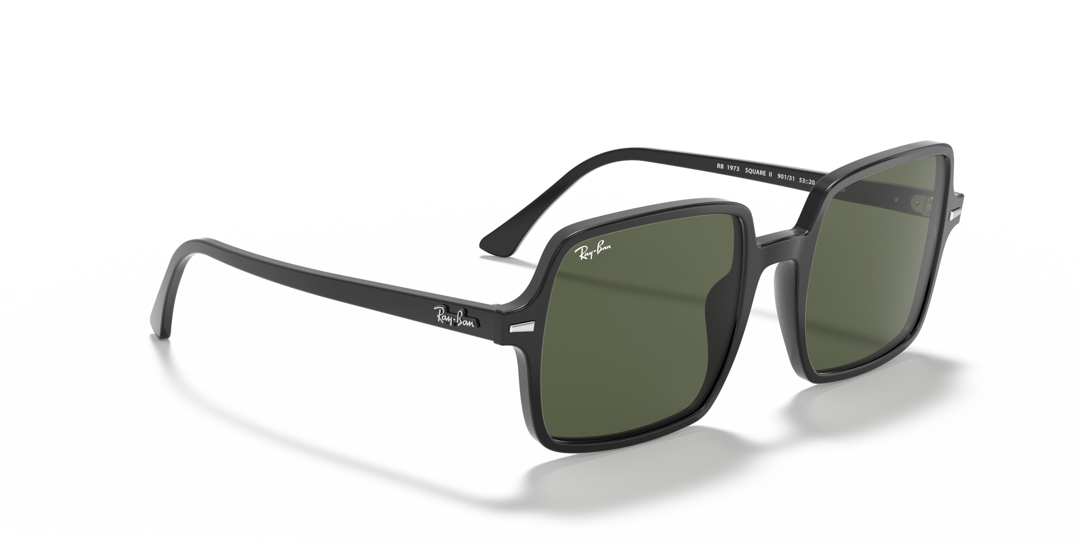 Angle_Right01 Ray-Ban Square II RB 1973 Sunglasses Green / Black