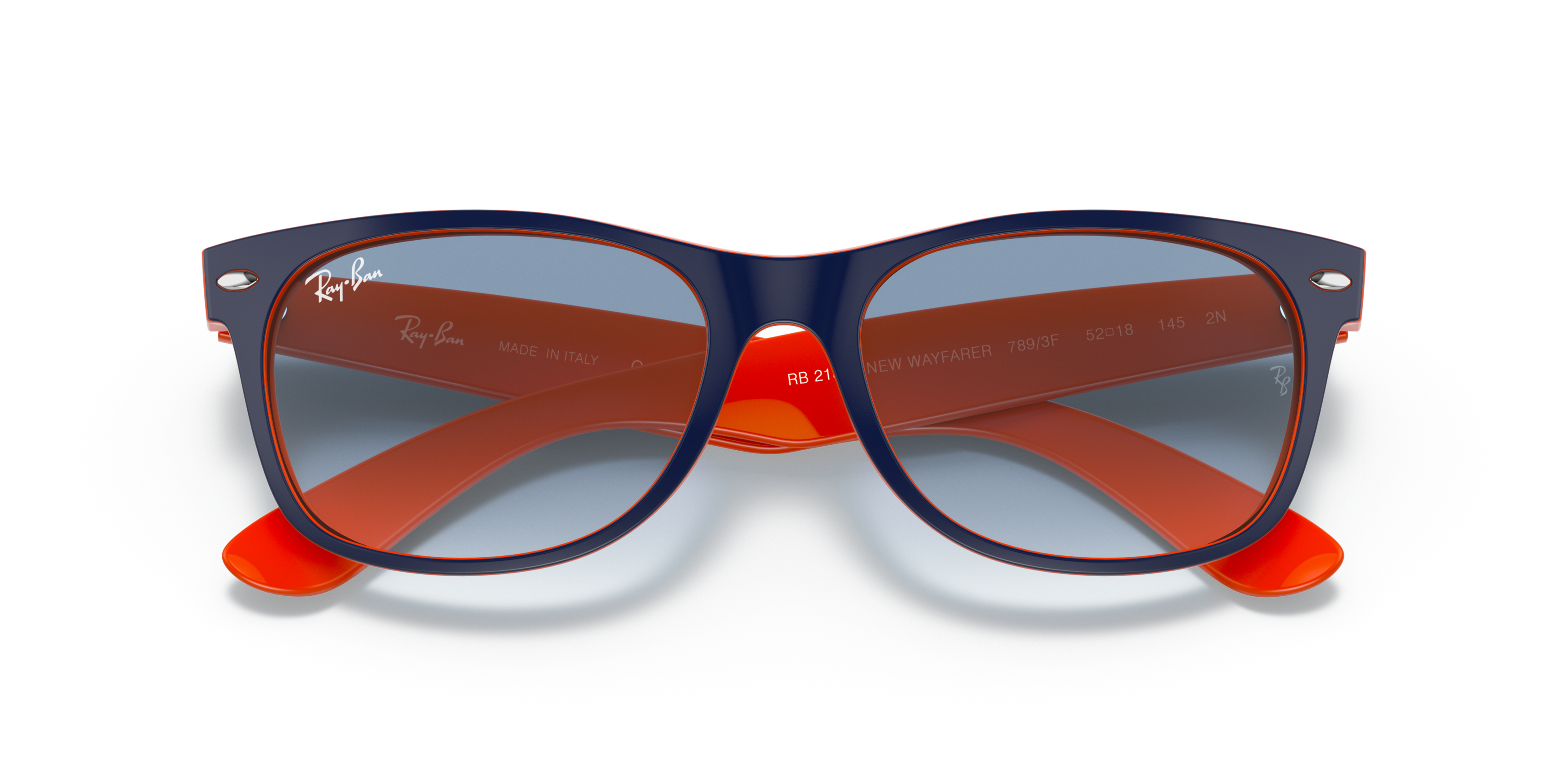 Folded Ray-Ban New Wayfarer RB 2132 Sunglasses Blue / Blue