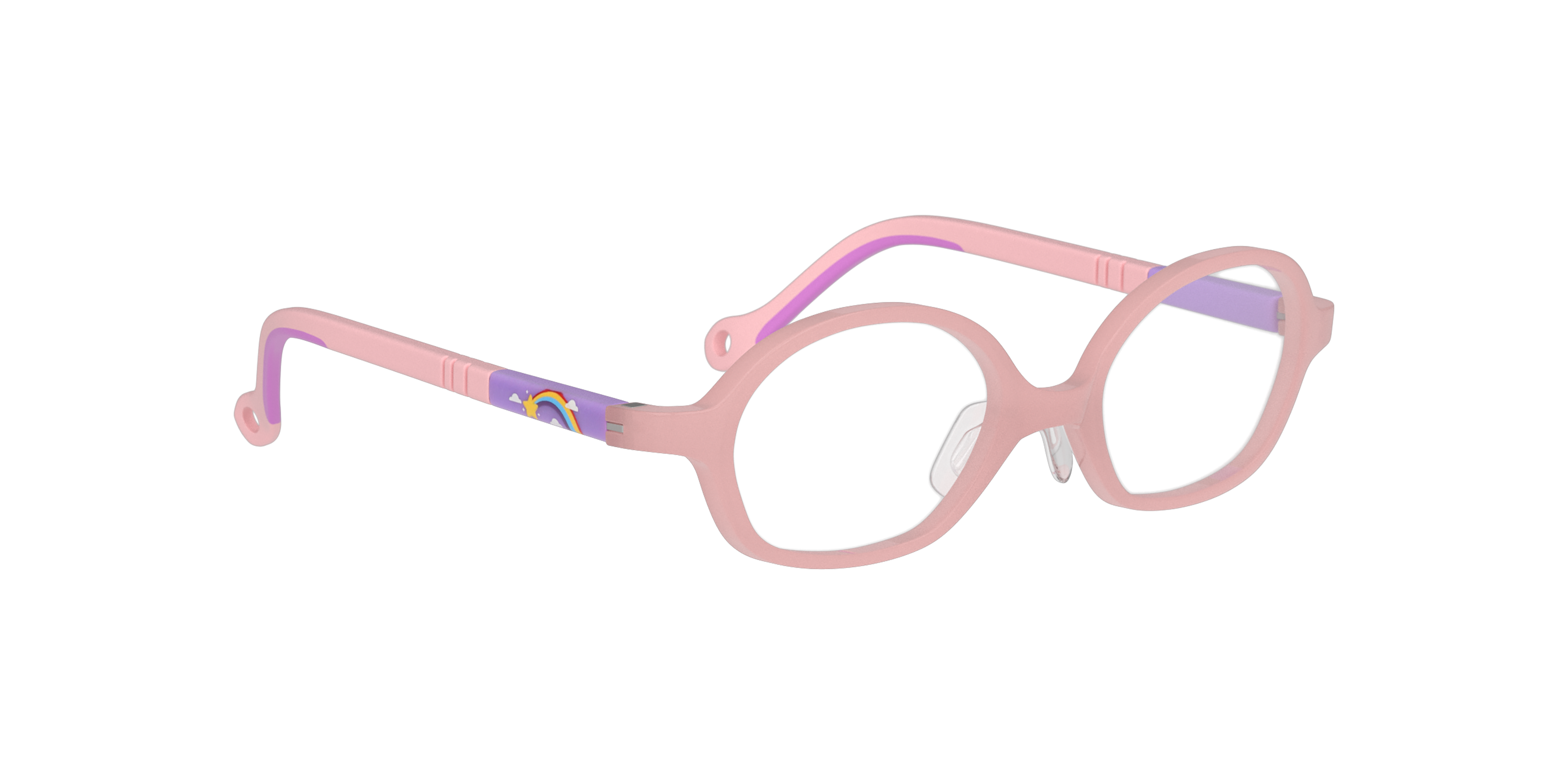 Angle_Right01 Vision Express POO03 Children's Glasses Transparent / Pink