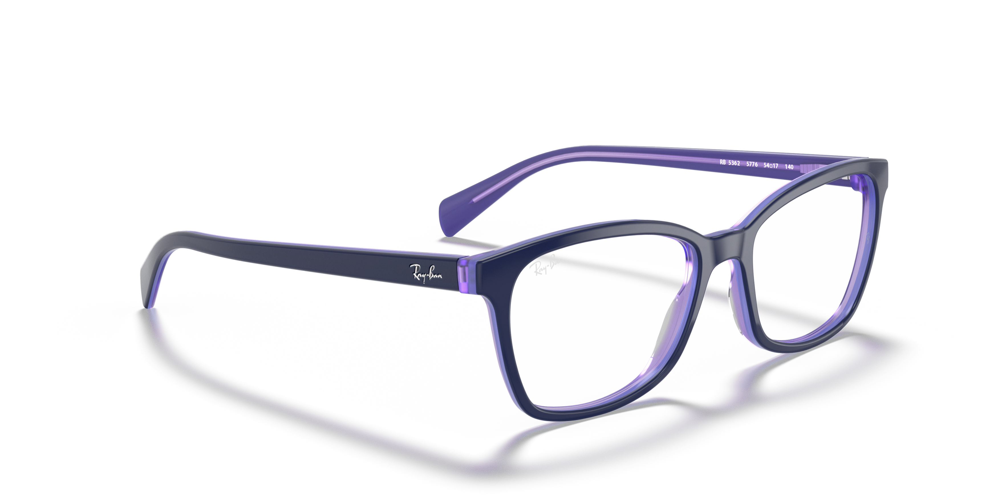 Angle_Right01 Ray-Ban RX 5362 (5776) Glasses Transparent / Purple