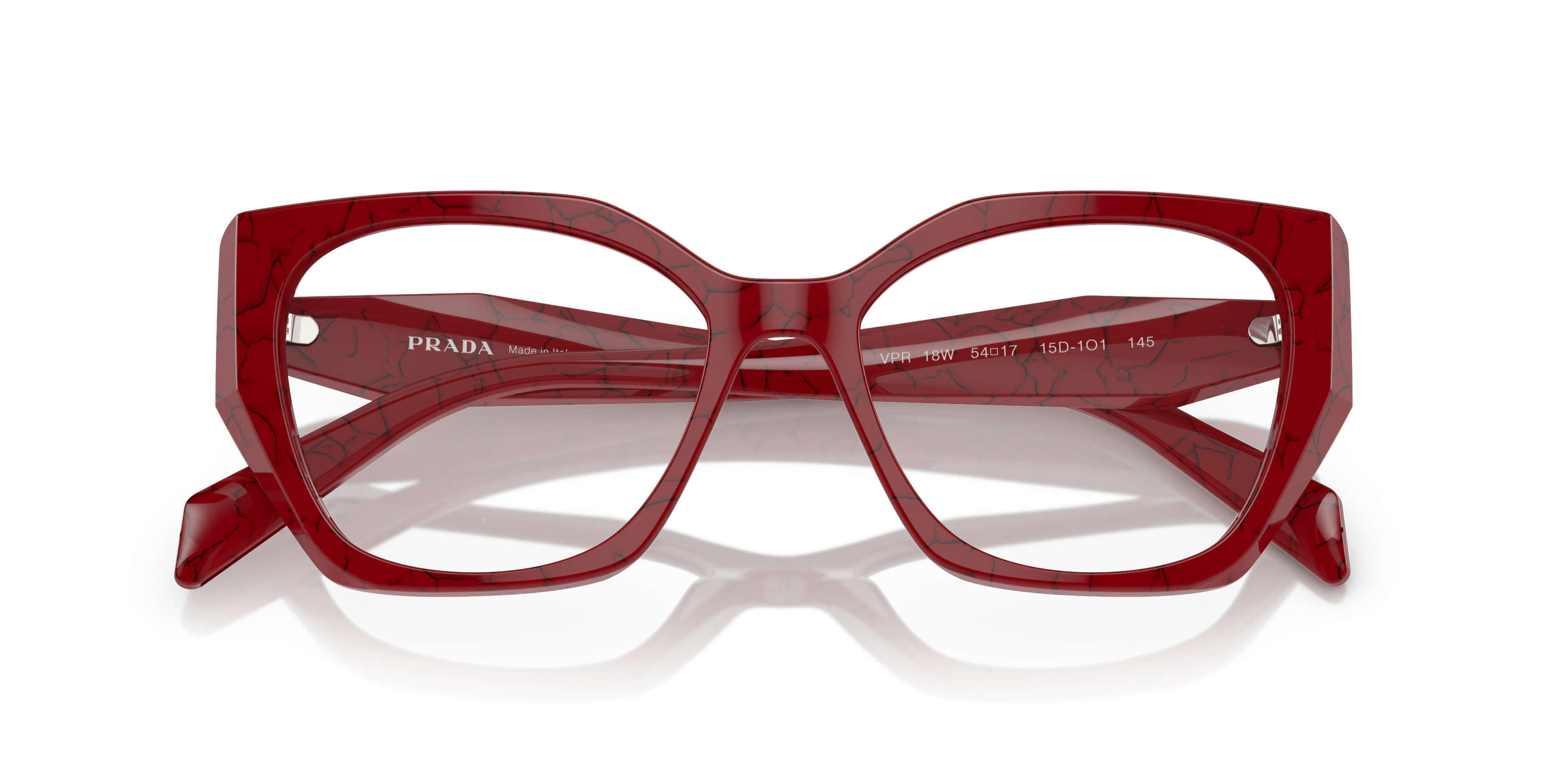 Folded Prada PR 18WV Glasses Transparent / Black