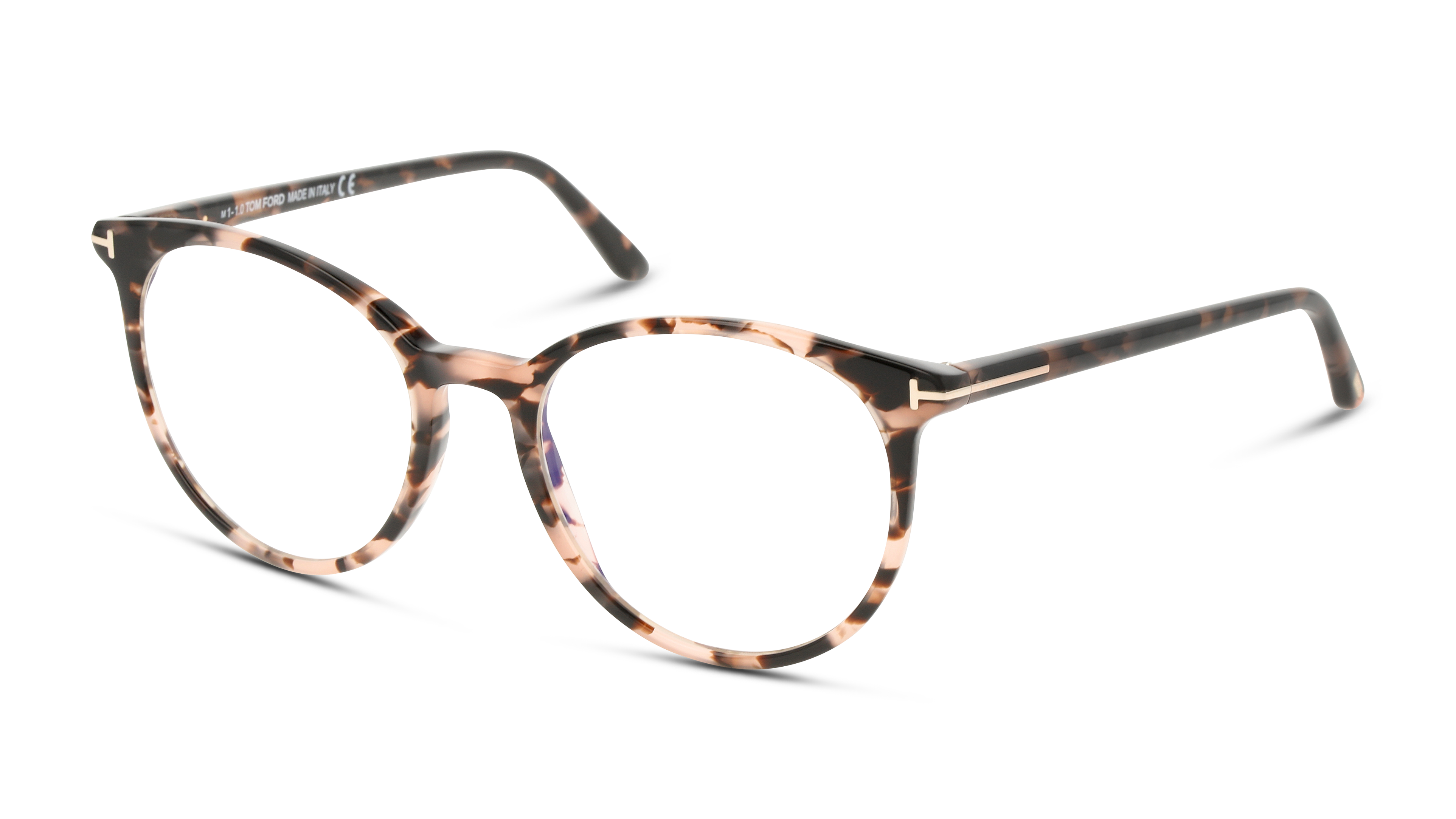 Angle_Left01 Tom Ford FT 5575-B Glasses Transparent / Havana