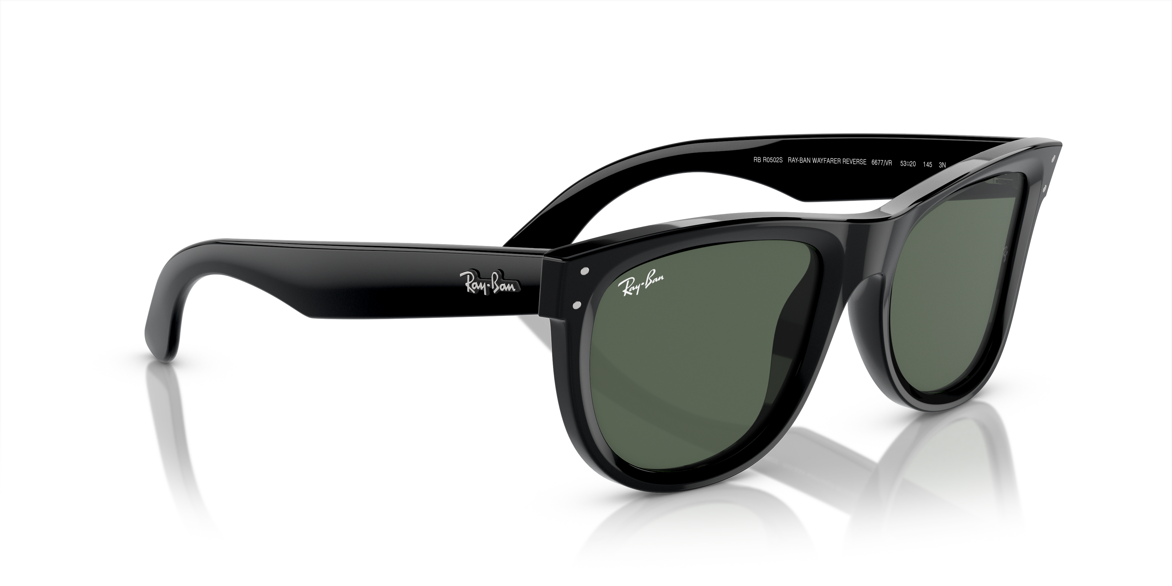 Angle_Right01 Ray-Ban Reverse 0RBR0502S 6677VR Verde / Negro