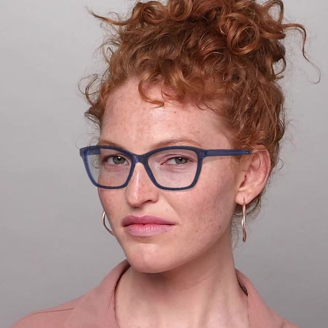 On_Model_Female02 Seen SNFF10 (CT) Glasses Transparent / Navy