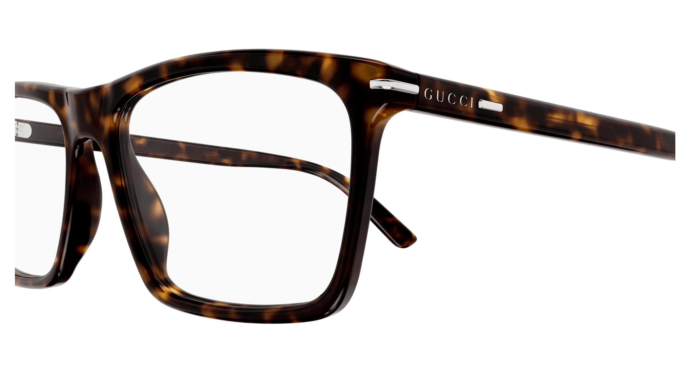 Detail01 Gucci GG 1445O Glasses Transparent / Havana