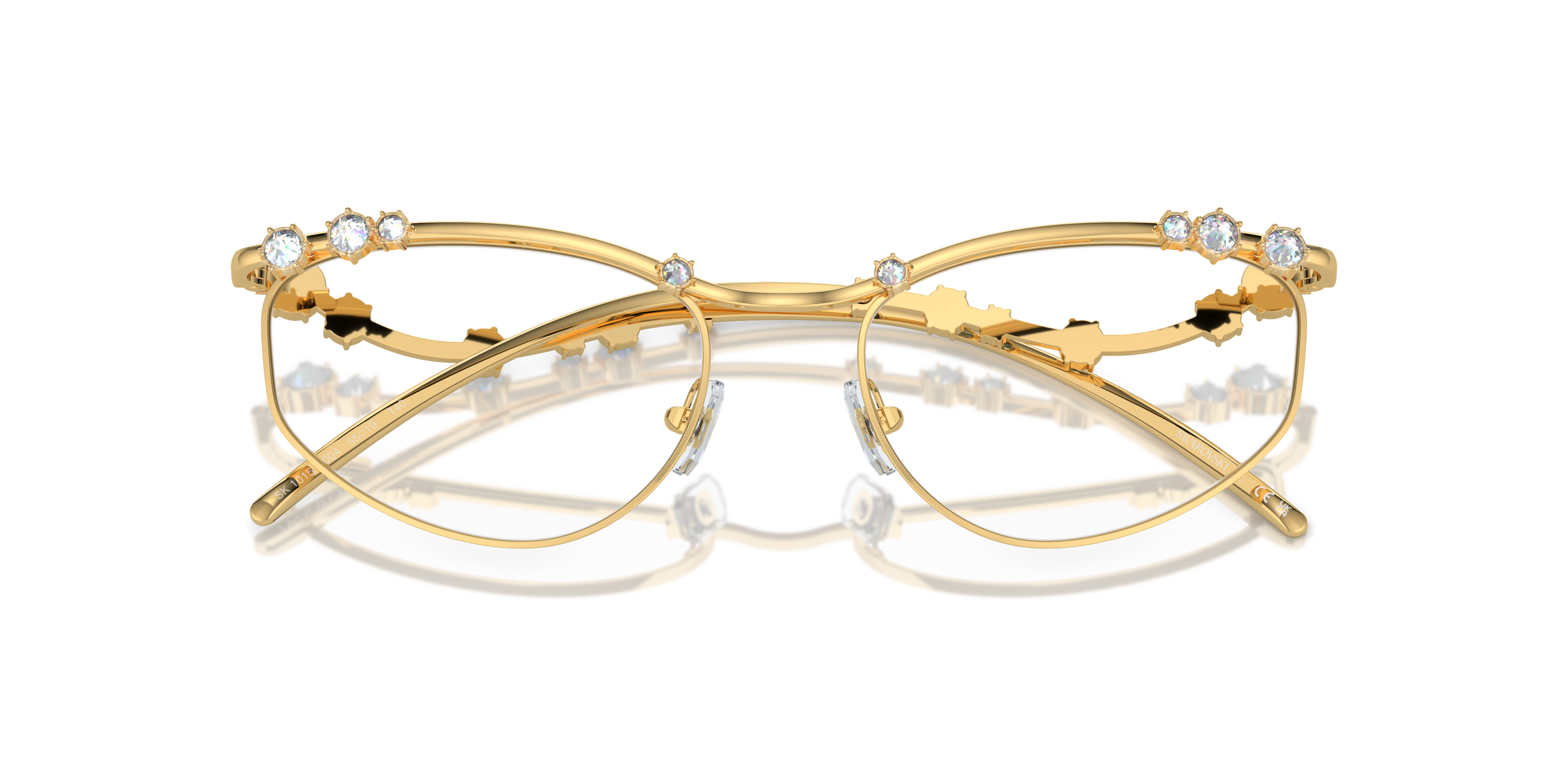 Folded Swarovski SK 1015 Glasses Transparent / Gold