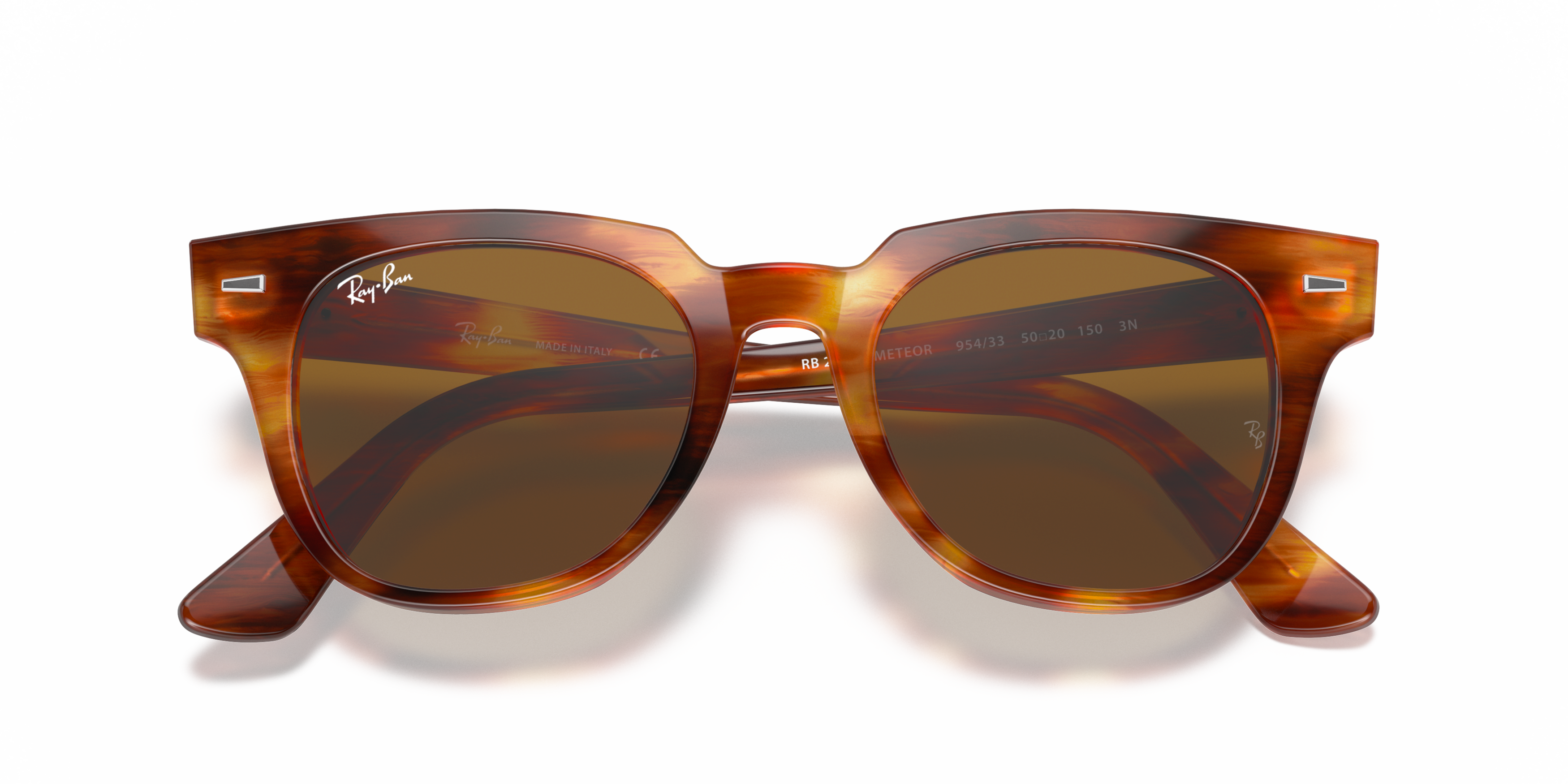 Folded Ray-Ban Meteor RB 2168 Sunglasses Brown / Tortoise Shell