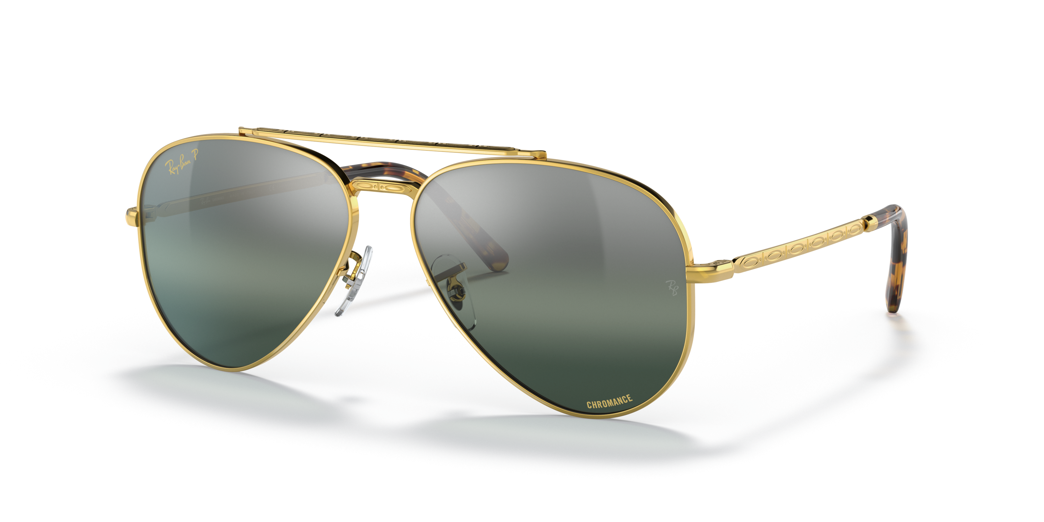 Angle_Left01 Ray-Ban RB 3625 Sunglasses Blue / Gold