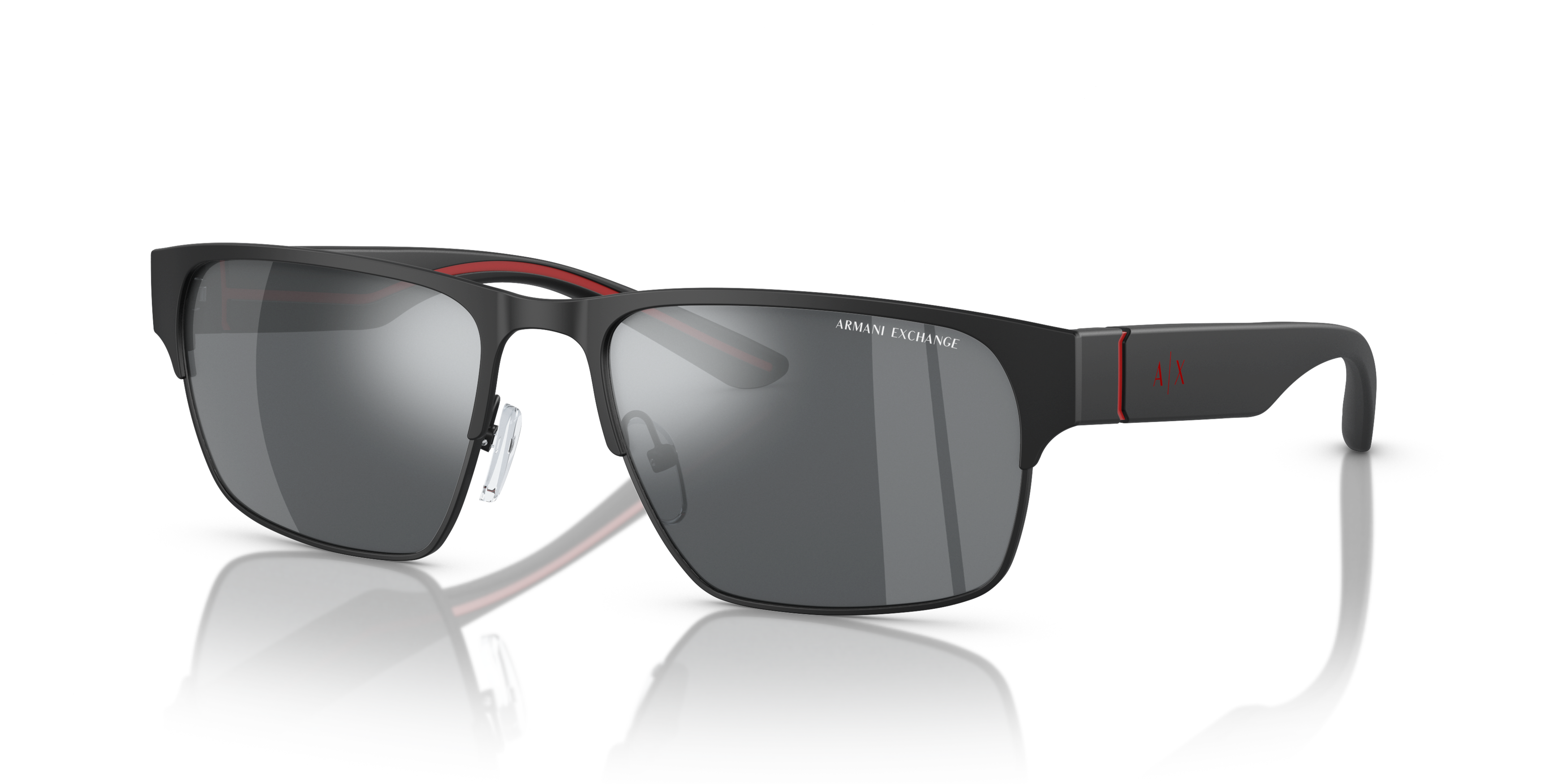 Angle_Left01 Armani Exchange AX 2046S (60006G) Sunglasses Silver / Black