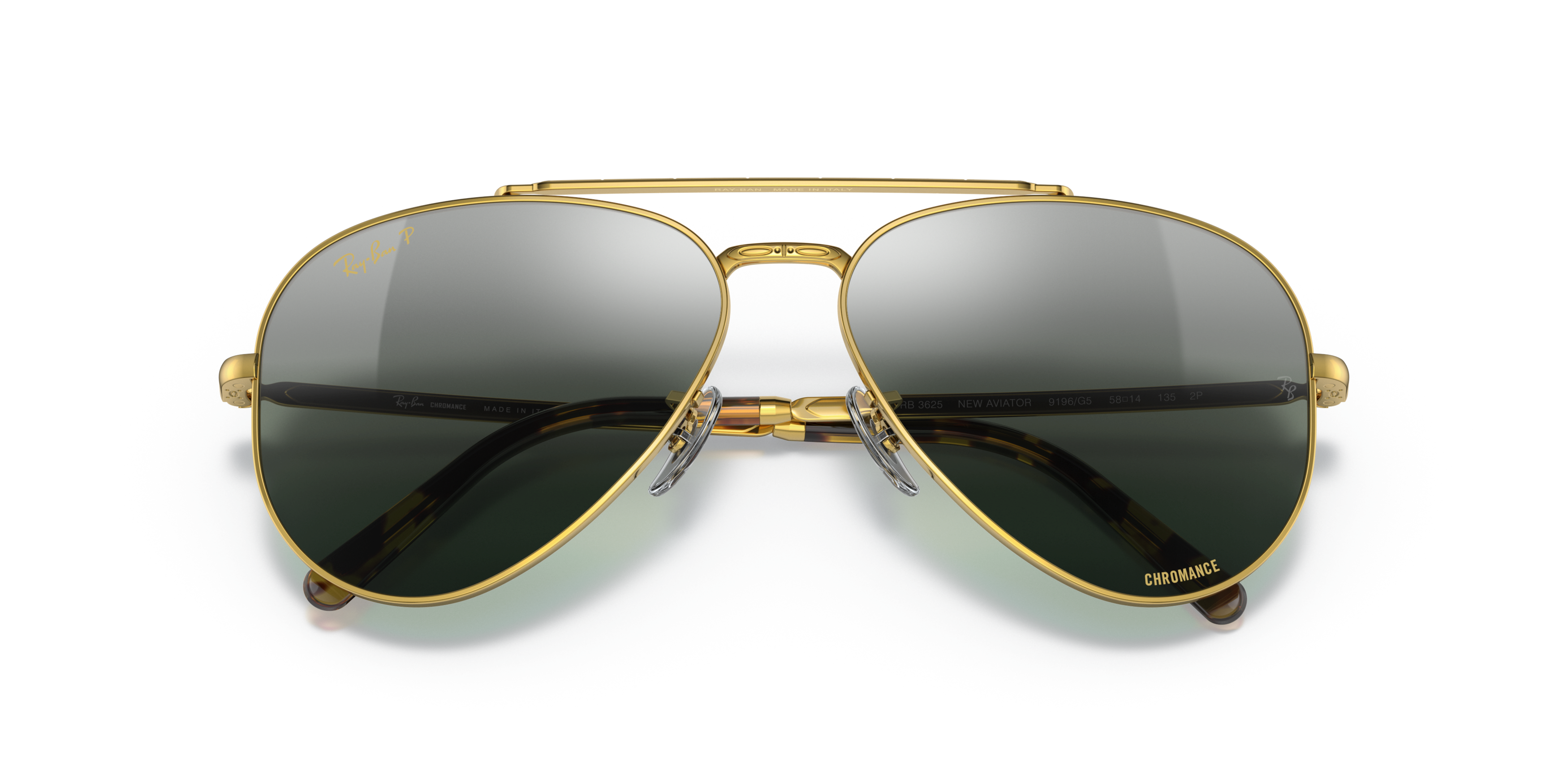 Folded Ray-Ban RB 3625 Sunglasses Blue / Gold