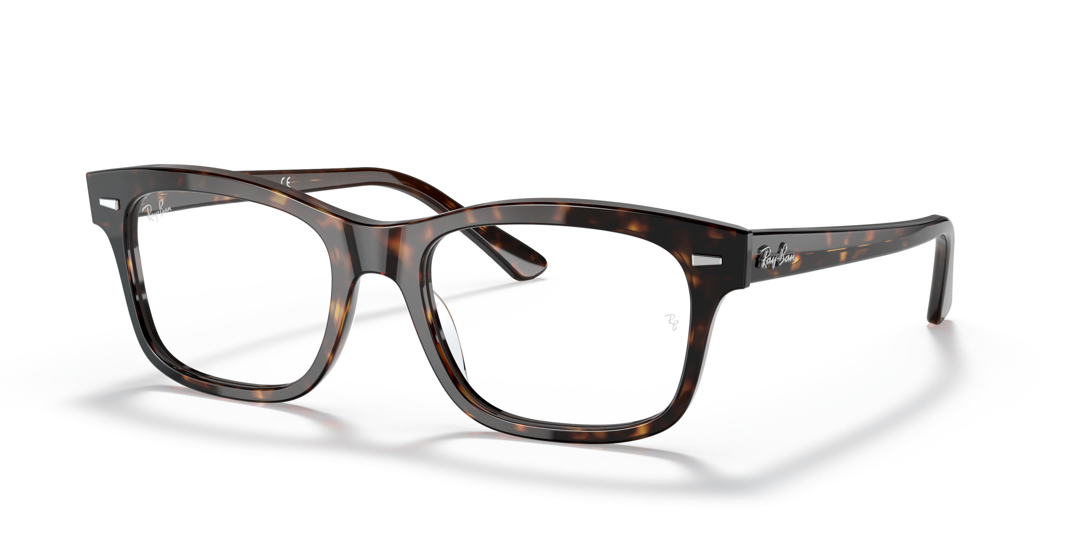 Angle_Left01 Ray-Ban Mr Burbank RX 5383 Glasses Transparent / Tortoise Shell
